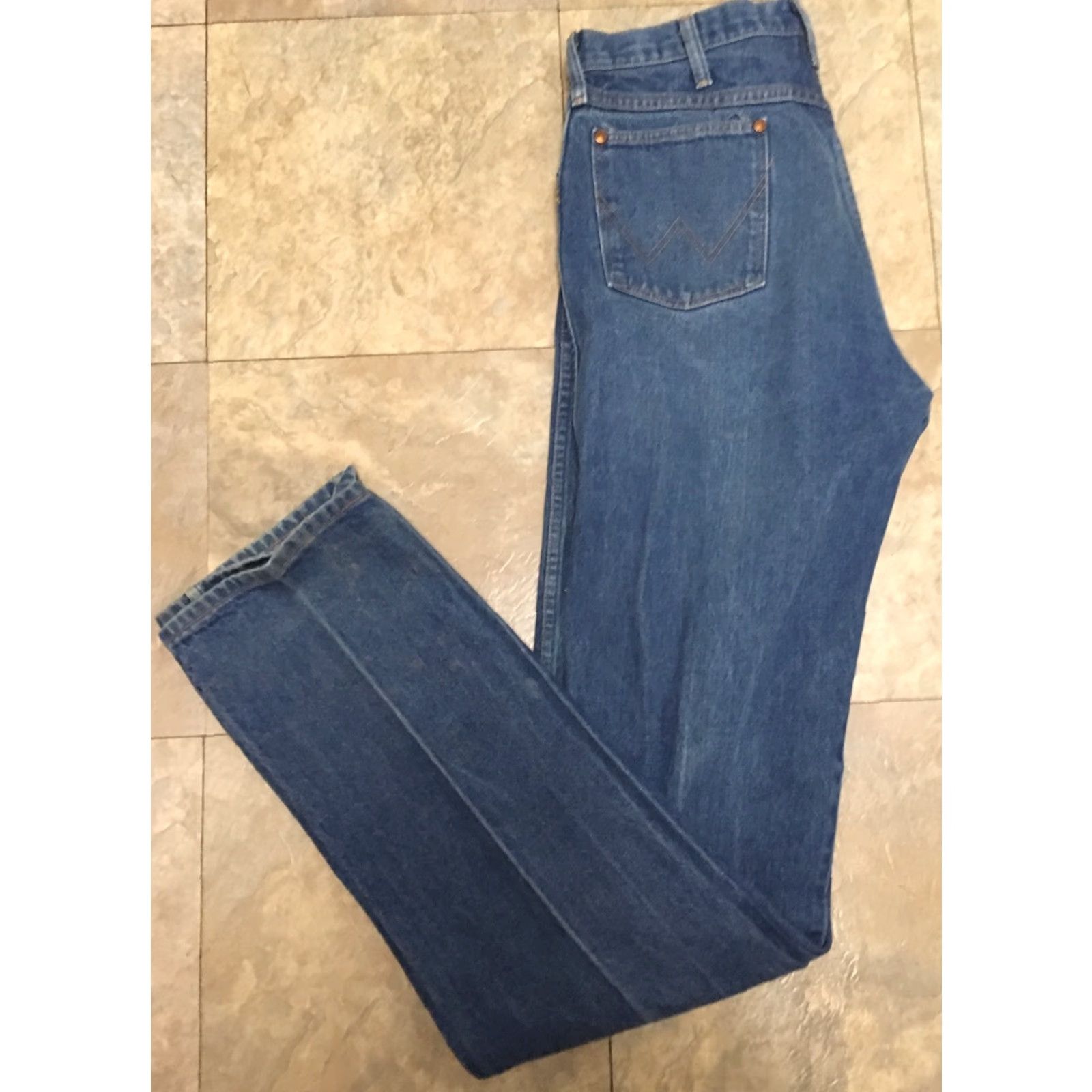 Wrangler VINTAGE Wrangler Jeans Made In USA 34 40 Classic Straight Leg Denim 5-Pocket 13MWZ Mens Blue Jeans High Rise 40 Inseam Size US 34 / EU 50 - 4 Thumbnail