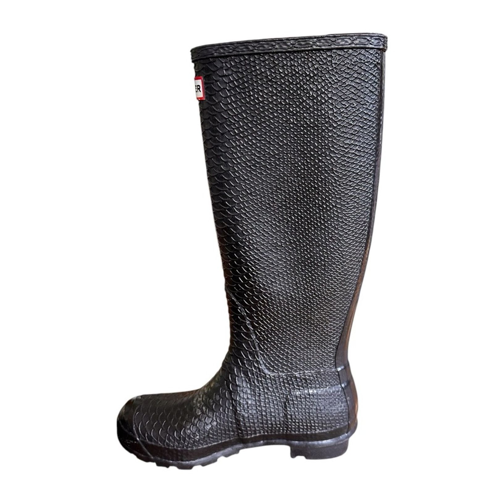 Hunter Hunter Carnaby Boa Snake Tall Rain Boots - Size 7 - Black Size US 7 / IT 37 - 9 Thumbnail