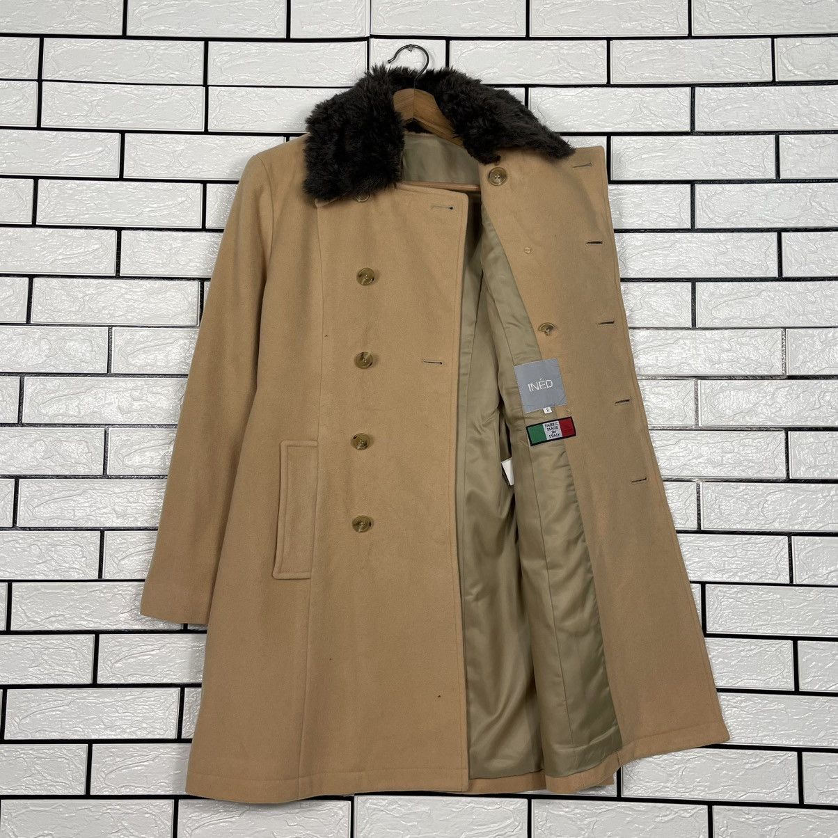 Japanese Brand Ined Double Breasted Fur Colar Coat Size M / US 6-8 / IT 42-44 - 10 Thumbnail