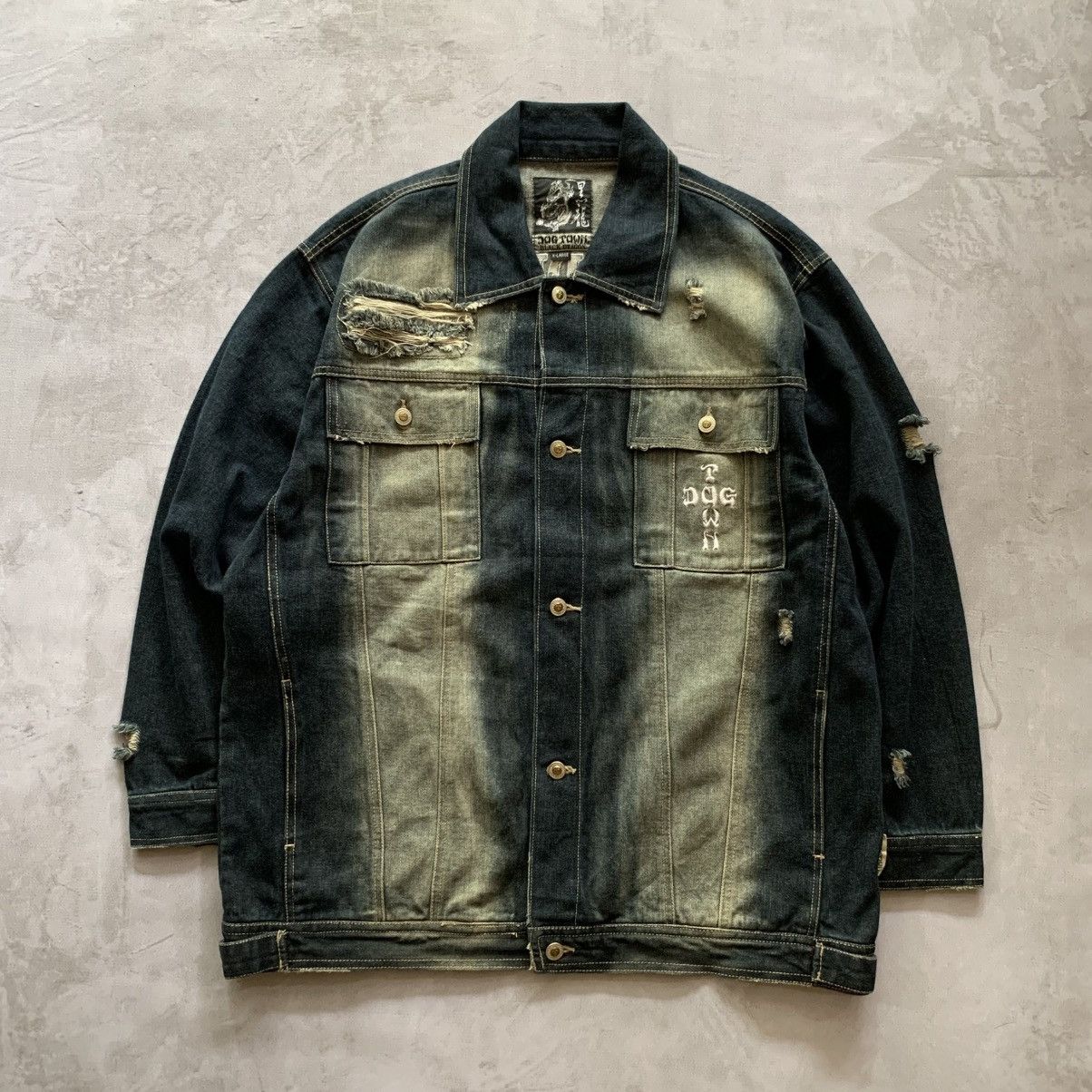 Dogtown Dog Town Black Dragon Denim Jacket Size US XL / EU 56 / 4 - 2 Thumbnail