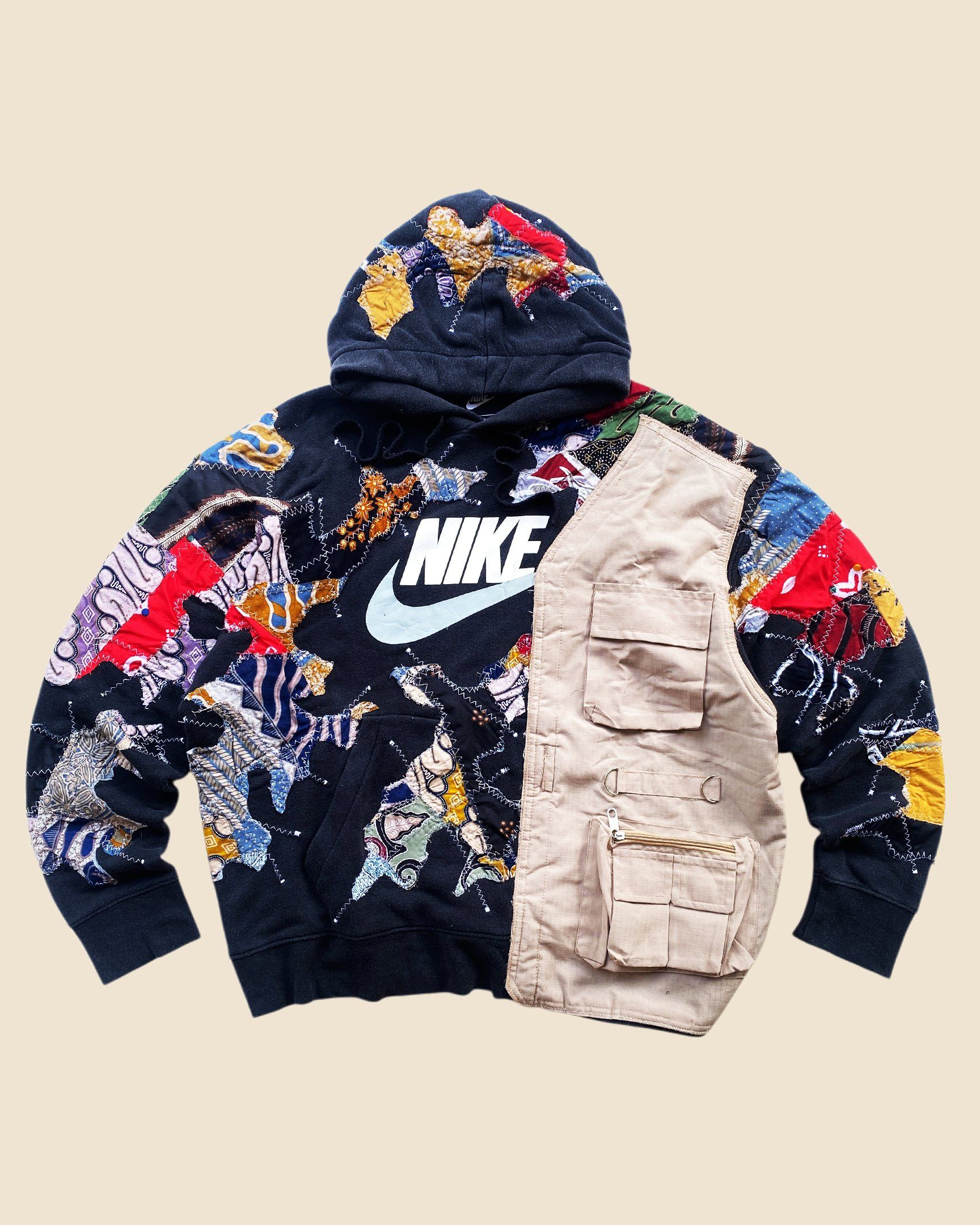 Handmade × Nike 1 OF 1 REWORKED NIKE BATIK PATCHWORKS VEST HOODIE SIZE XL Size US XL / EU 56 / 4 - 1 Thumbnail
