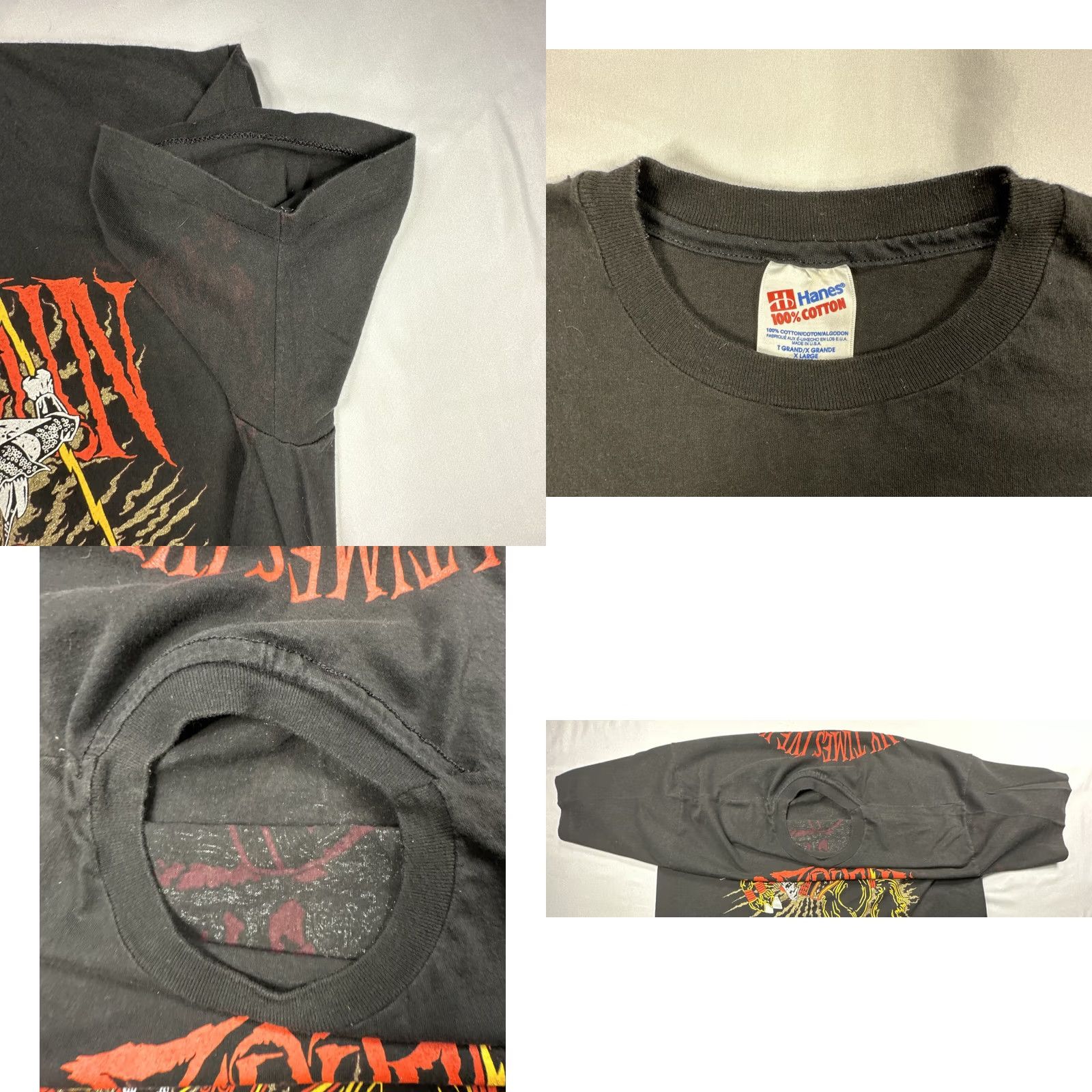 Hanes VINTAGE LED ZEPPELIN T-Shirt XL 1994 90s Hanes Black Cotton Short Sleeve Unisex Adults Mens Womens Size US XL / EU 56 / 4 - 9 Thumbnail