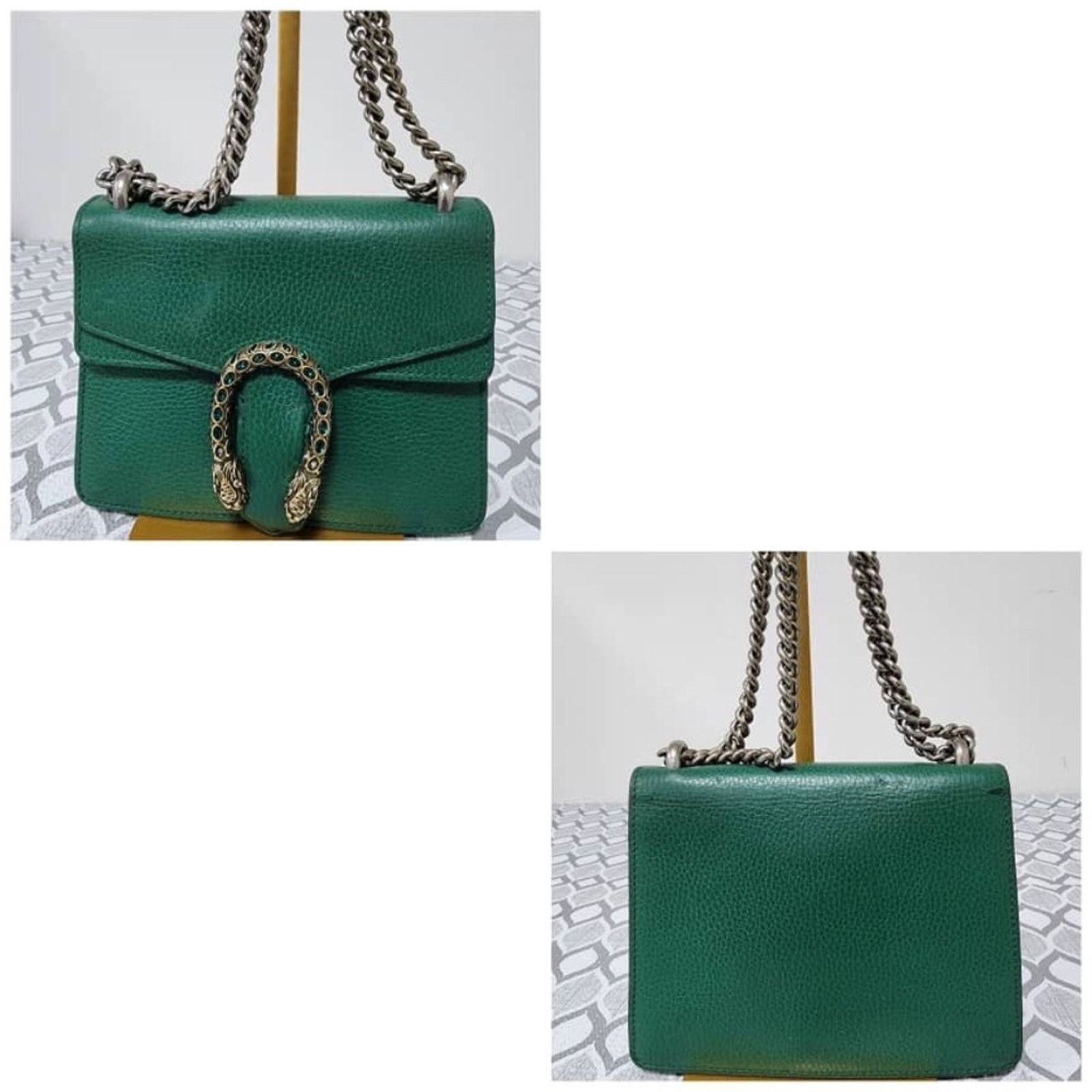 Gucci Authentic Gucci Small Leather Dionysus Crossbody Bag Green Size ONE SIZE - 6 Thumbnail
