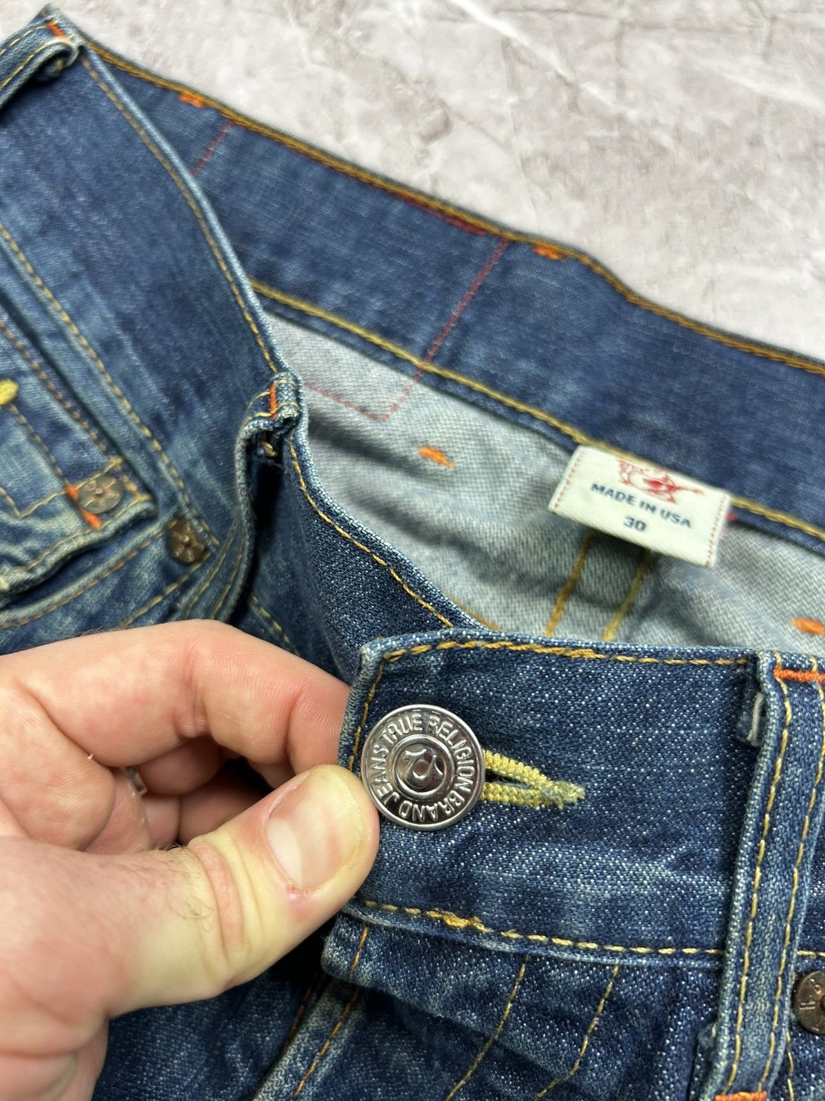 True Religion × Vintage Vintage True Religion Faded American Denim Baggy Hype Jeans Size US 30 / EU 46 - 8 Thumbnail