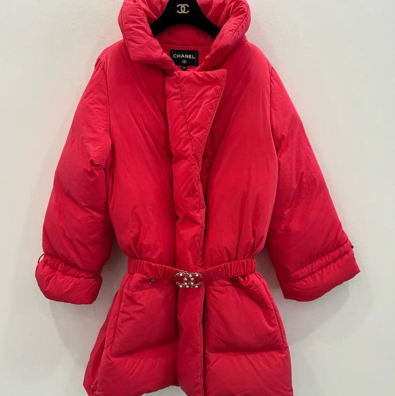 Chanel Chanel Red Padded Women's Down Jacket 0089 Size M / US 6-8 / IT 42-44 - 1 Thumbnail