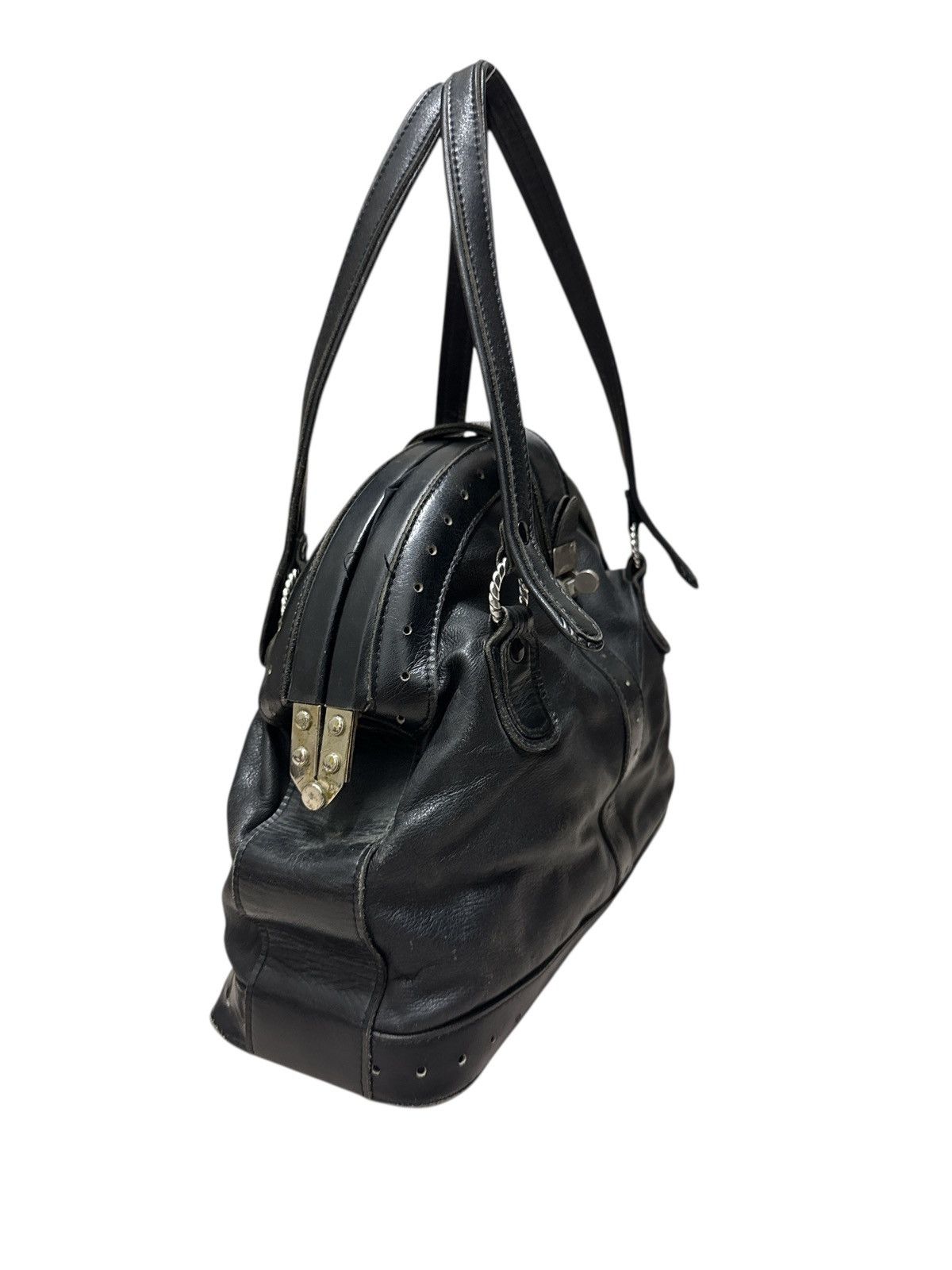 Japanese Brand CYBERPUNK STYLE HANDLE LEATHER BAG Size ONE SIZE - 3 Thumbnail
