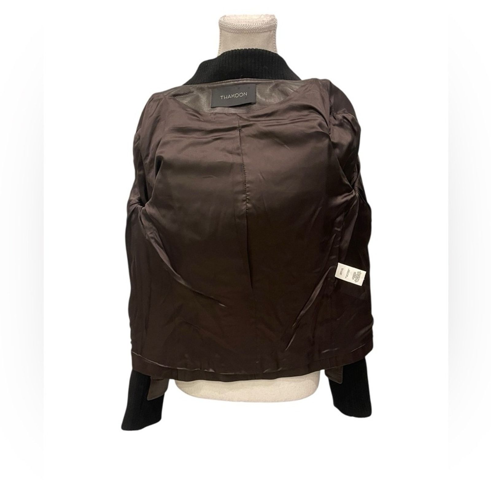 THAKOON THAKOON Woman’s Brown Leather Jacket Size:6 Size M / US 6-8 / IT 42-44 - 5 Thumbnail