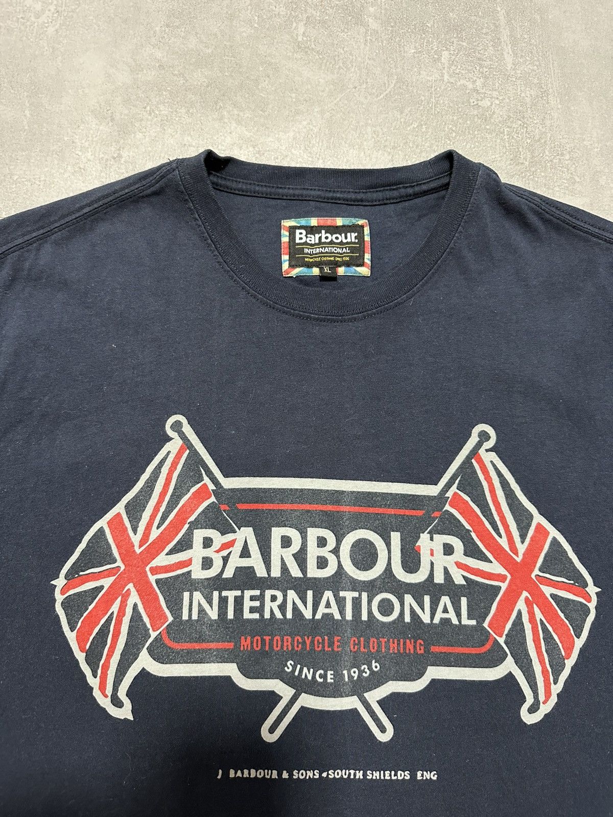 Barbour × Vintage Barbour International T Shirt Navy Blue Mes Clothing XL Size US XL / EU 56 / 4 - 3 Thumbnail