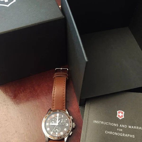 Victorinox Victorinox Chrono Classic Brown Dial Leather Watch Size ONE SIZE - 2 Thumbnail