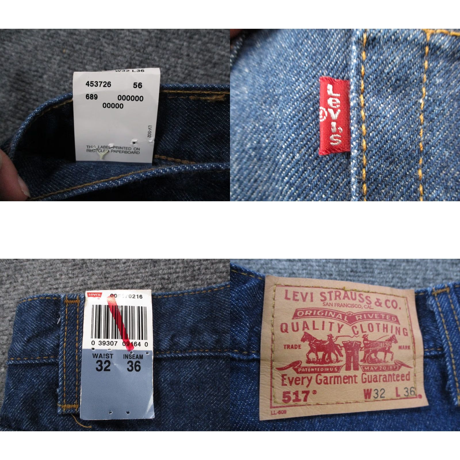 Levi's VINTAGE Levi's Jeans Mens 32 X 36 Denim Bootcut 517 Blue Leather Red Tab 90s Size US 30 / EU 46 - 9 Thumbnail