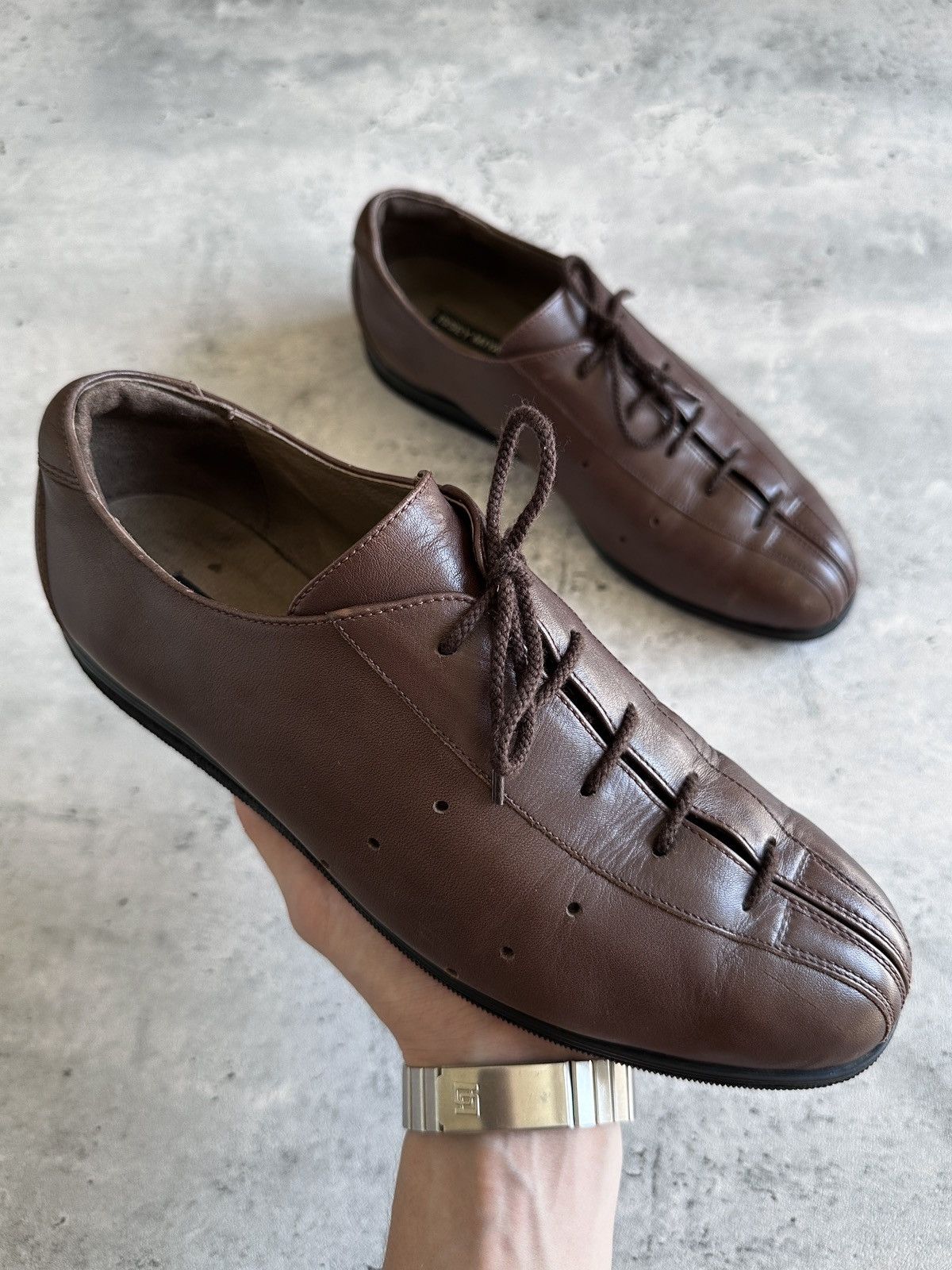 Issey Miyake 1990s PLEGADA LEATHER SHOES Size US 8 / EU 41 - 5 Thumbnail
