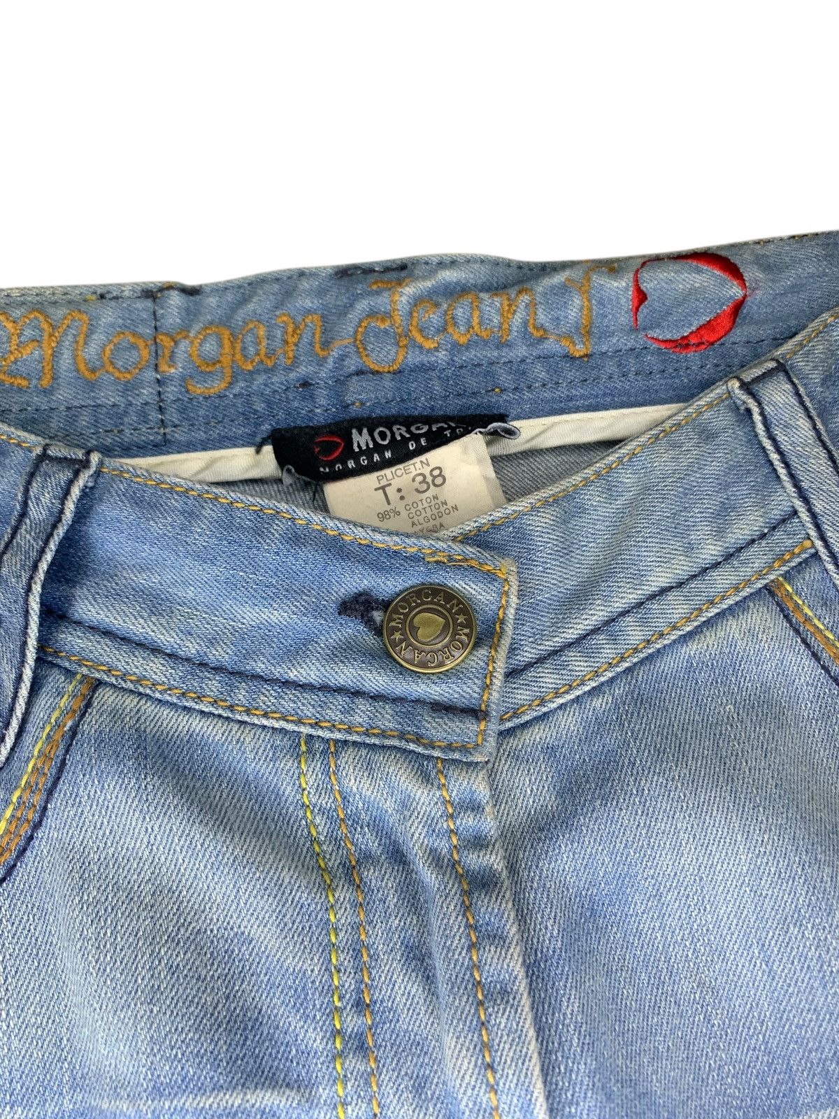 Morgan Homme 2000s Morgan De Toi flared washed blue jeans Size US 30 / EU 46 - 7 Thumbnail