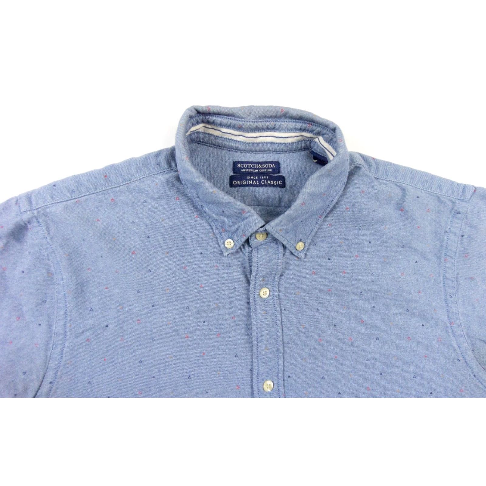 Scotch & Soda VINTAGE Scotch & Soda Men's Oxford Shirt Long Sleeve Casual Business Formal Wedding Blue Large Size US L / EU 52-54 / 3 - 2 Thumbnail