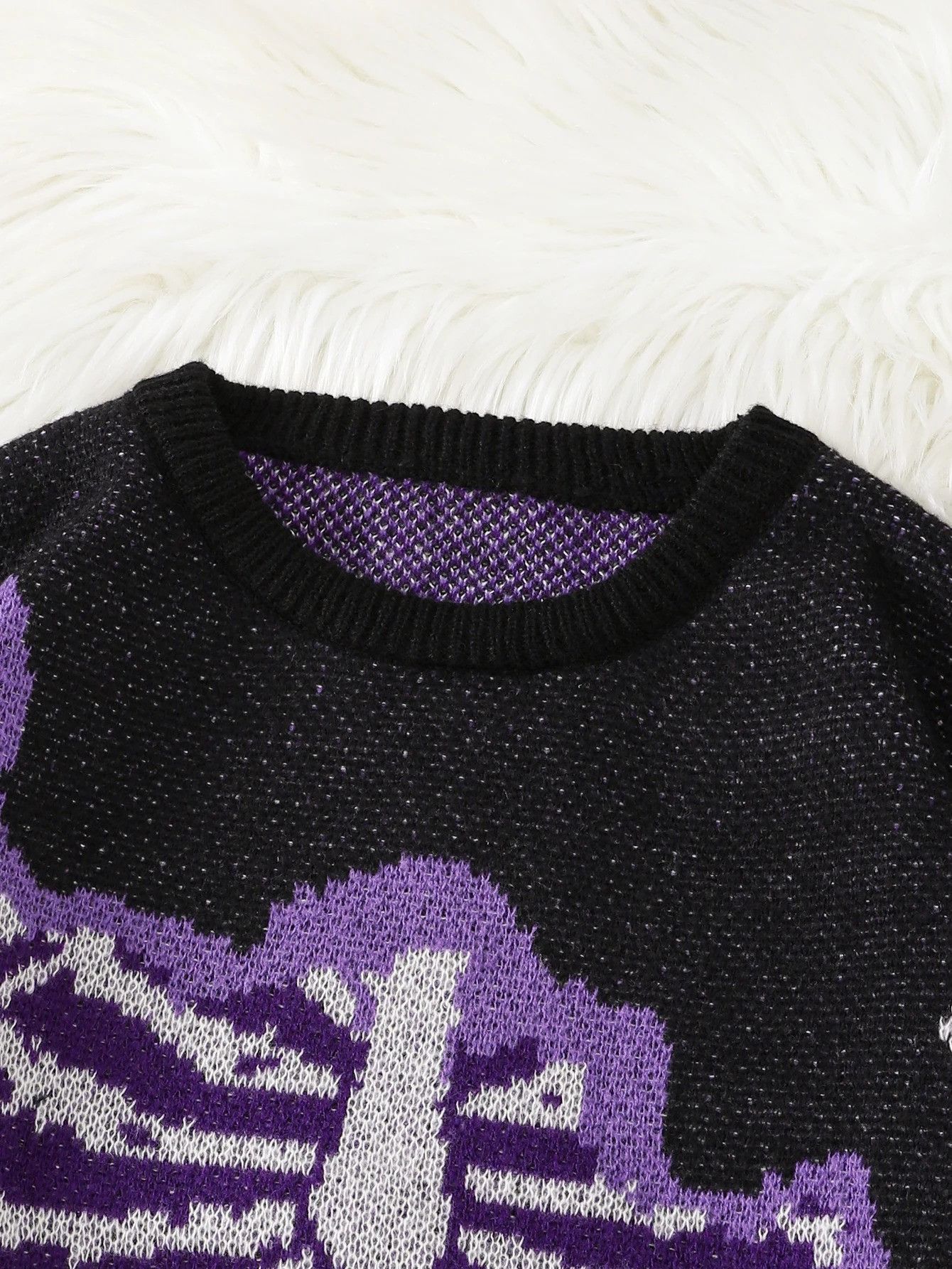 Vintage Bone-Shaped Butterfly Jacquard Pattern Pullover Sweater Size US L / EU 52-54 / 3 - 3 Thumbnail
