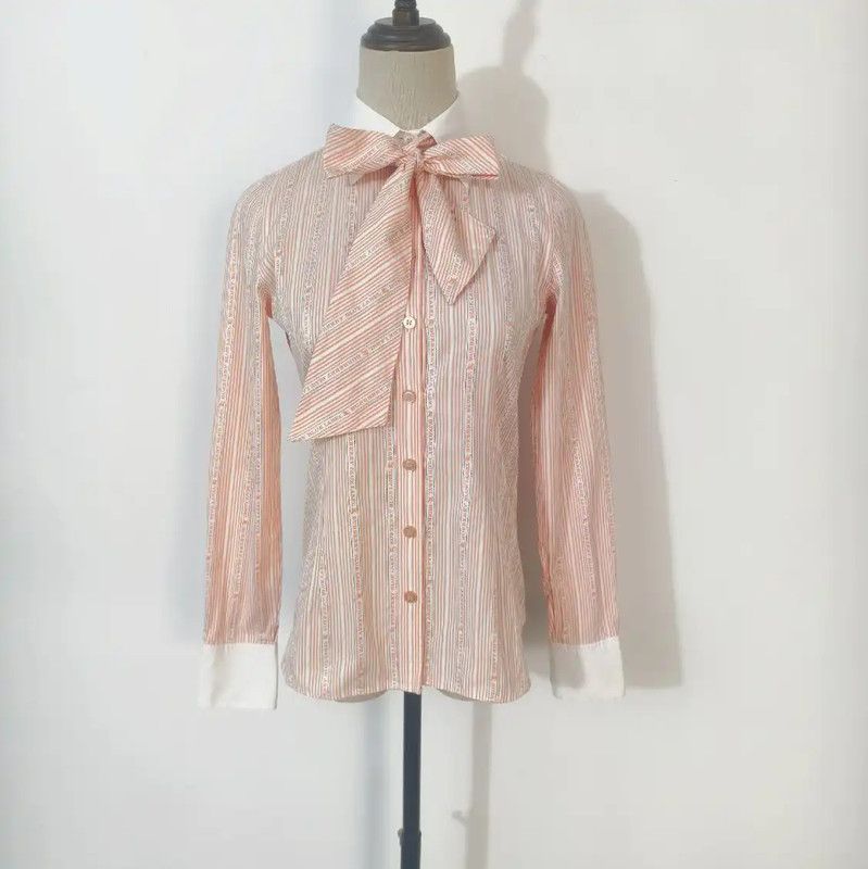 Burberry Burberry Orange Striped Cotton Shirt for Women Size S / US 4 / IT 40 - 1 Thumbnail