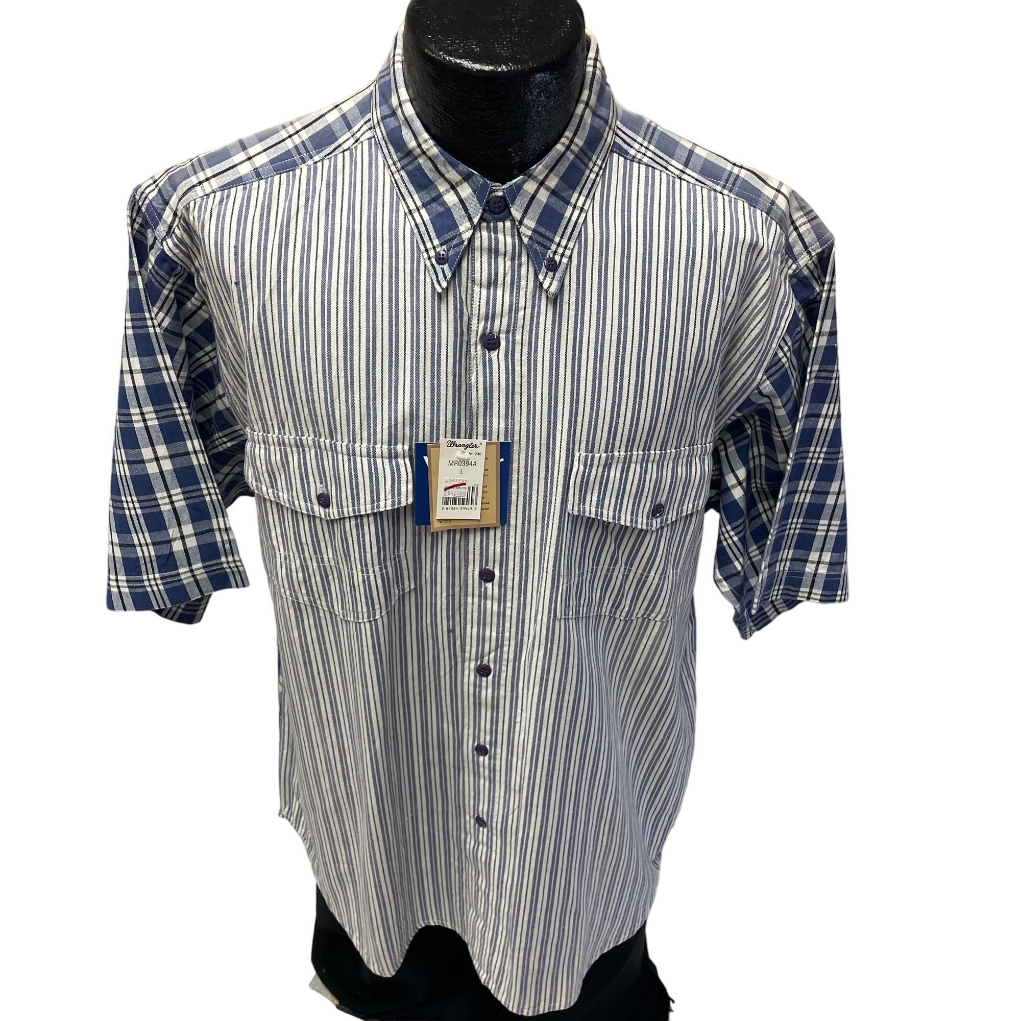 Wrangler NOS New Vtg Wrangler Blue Stripe ROEDO GARTH Shirt Size US L / EU 52-54 / 3 - 1 Thumbnail