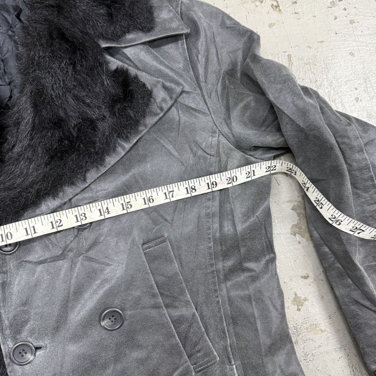 Tornado Mart 2000s Tornado Mart Shearling Fur Waxed Midi Coat Punk Size US L / EU 52-54 / 3 - 6 Thumbnail