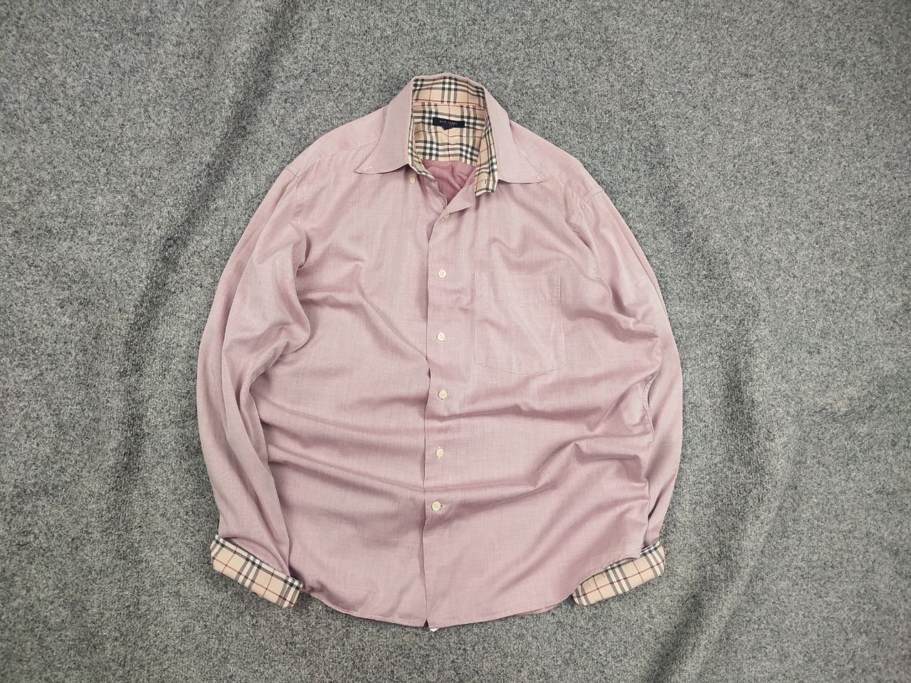 Burberry Vintage 90's Burberry London Pink Nova check Button Shirt Size US XL / EU 56 / 4 - 1 Thumbnail