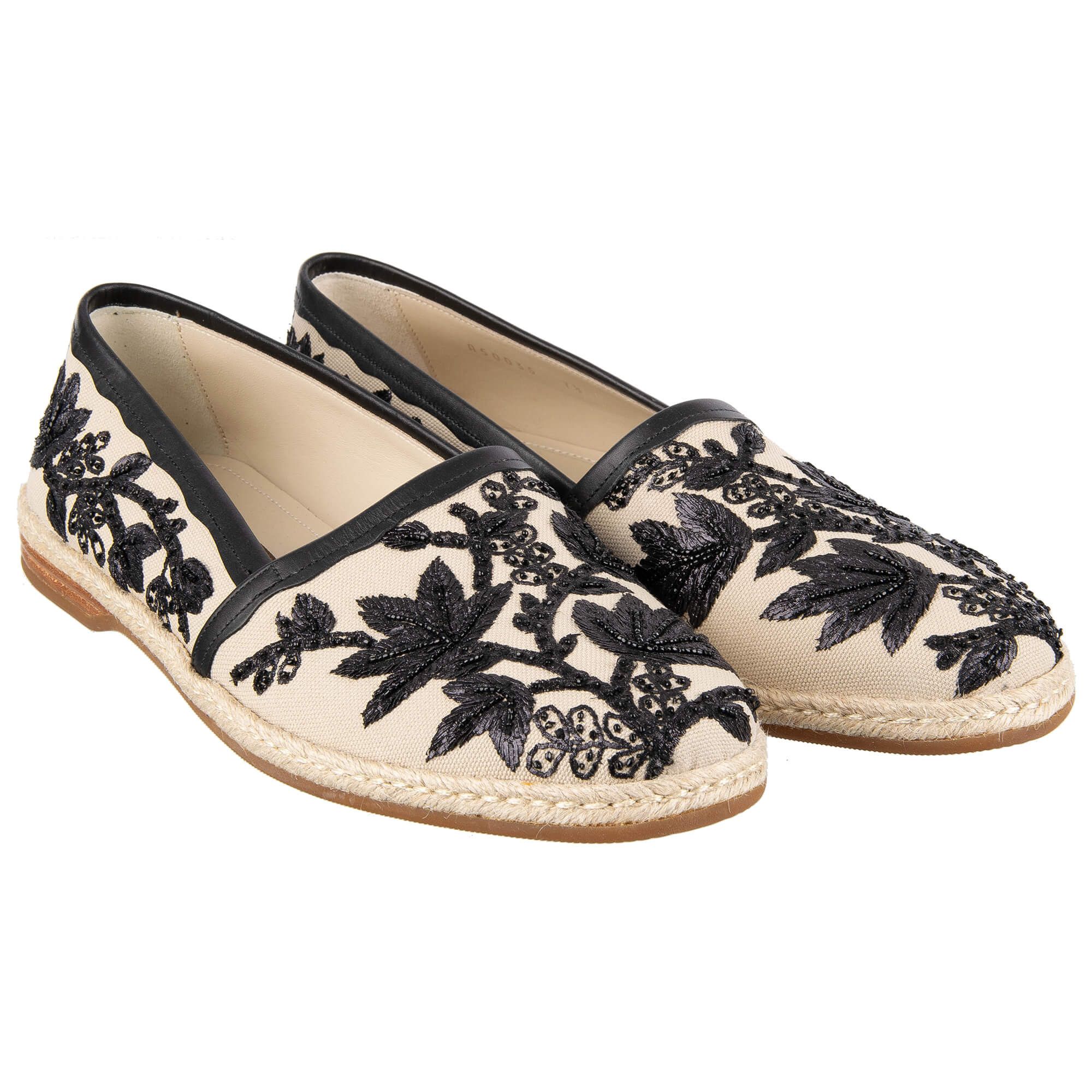 Dolce & Gabbana o1y0125 Embroidered Espadrilles in Beige/Black Size US 8 / EU 41 - 3 Thumbnail