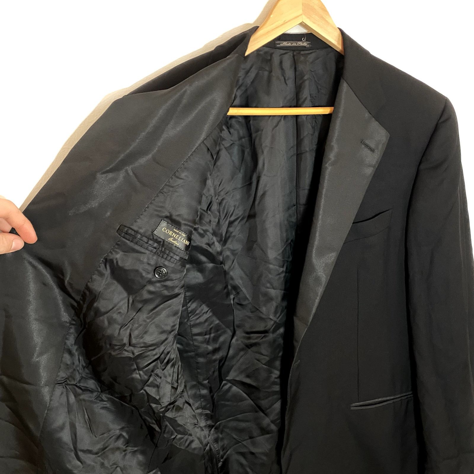 Corneliani Corneliani Tuxedo Jacket Black Extra Fine Virgin Wool Size 44R - 4 Thumbnail
