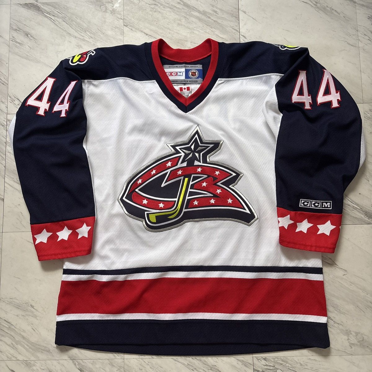Ccm 2001 Columbus Blue Jacket Rostislav Klesla Hockey Jersey Size US L / EU 52-54 / 3 - 1 Thumbnail