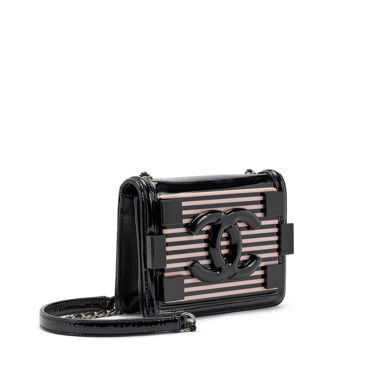 Chanel Chanel 2014 Plexiglass Patent Striped Boy Brick Flap Bag Size ONE SIZE - 2 Thumbnail