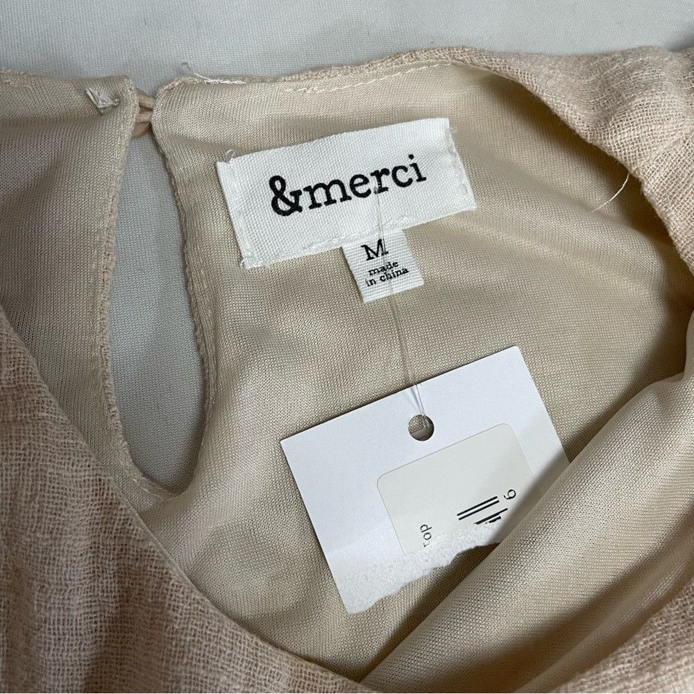 Other New &Merci Beige Cotton Sleeveless Top with Detailed Fringe Size M / US 6-8 / IT 42-44 - 7 Thumbnail