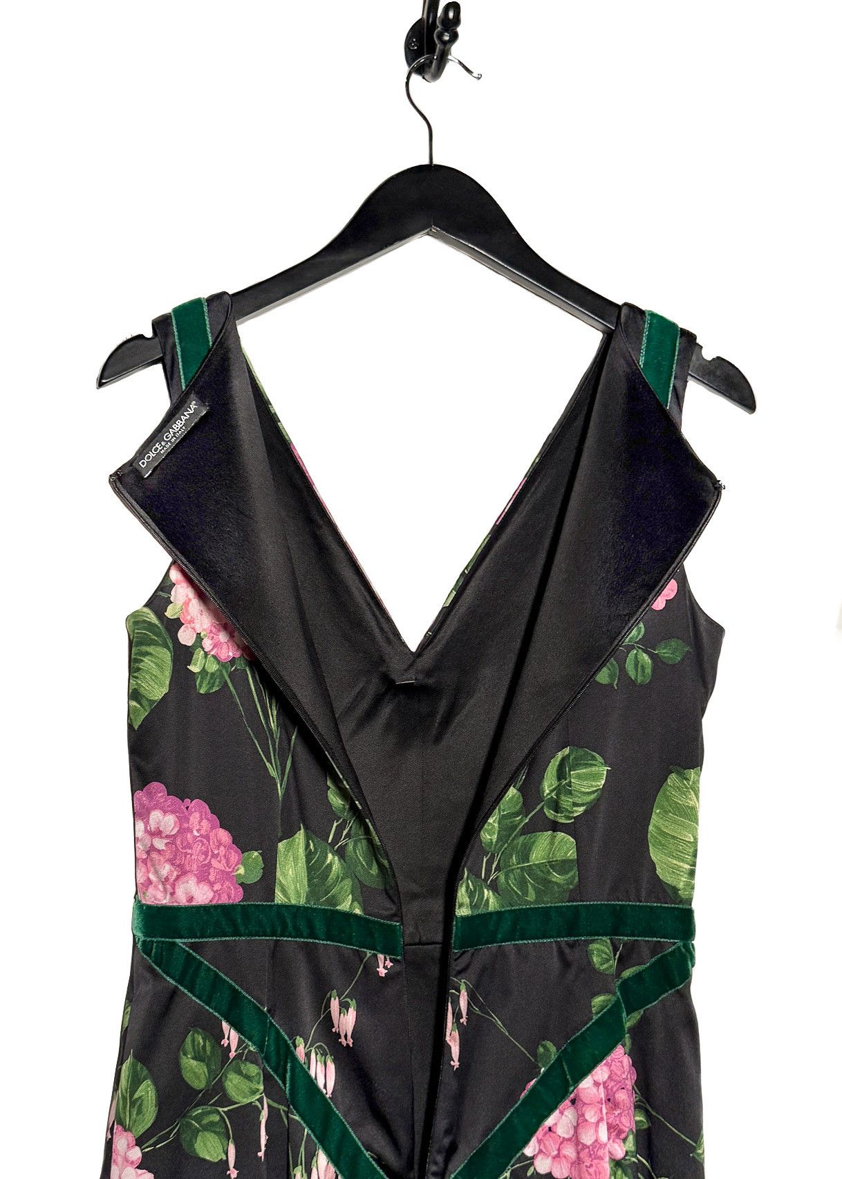 Dolce & Gabbana Dolce & Gabbana Floral Print Velvet Trim Brooch Accent Dress Size M / US 6-8 / IT 42-44 - 5 Thumbnail