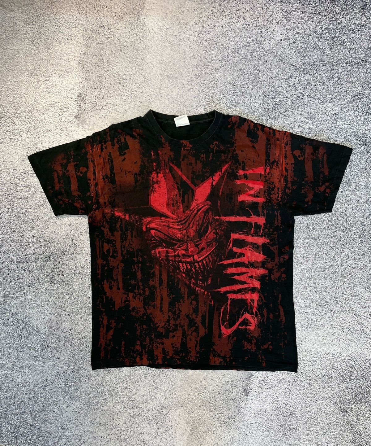Band Tees Vintage In Flames AOP Jester Head Tee XXL Metal Band Rare Size US XXL / EU 58 / 5 - 1 Thumbnail
