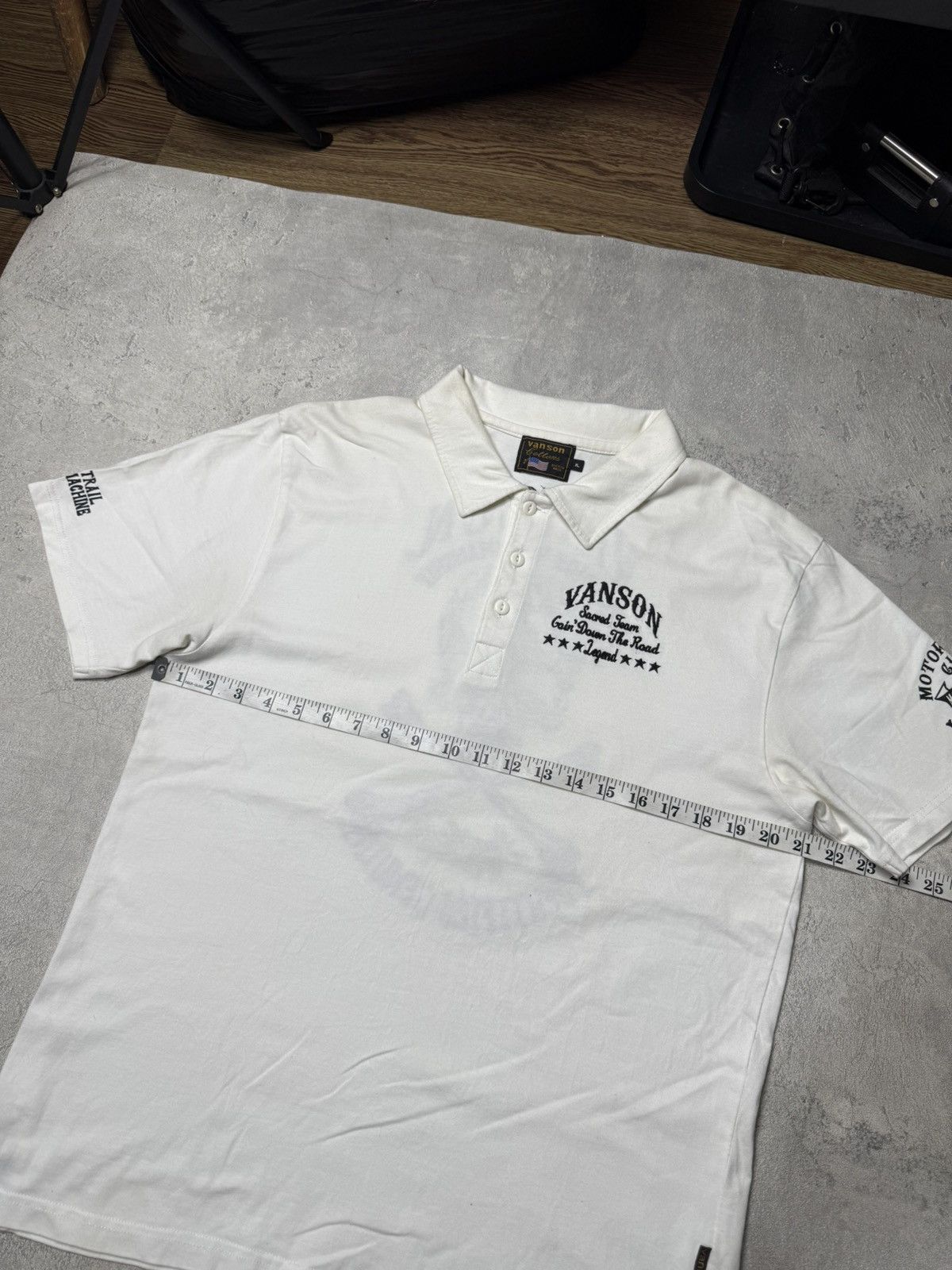 Vanson Leathers Vintage Vanson Leathers Collar T-shirt Size US L / EU 52-54 / 3 - 12 Thumbnail
