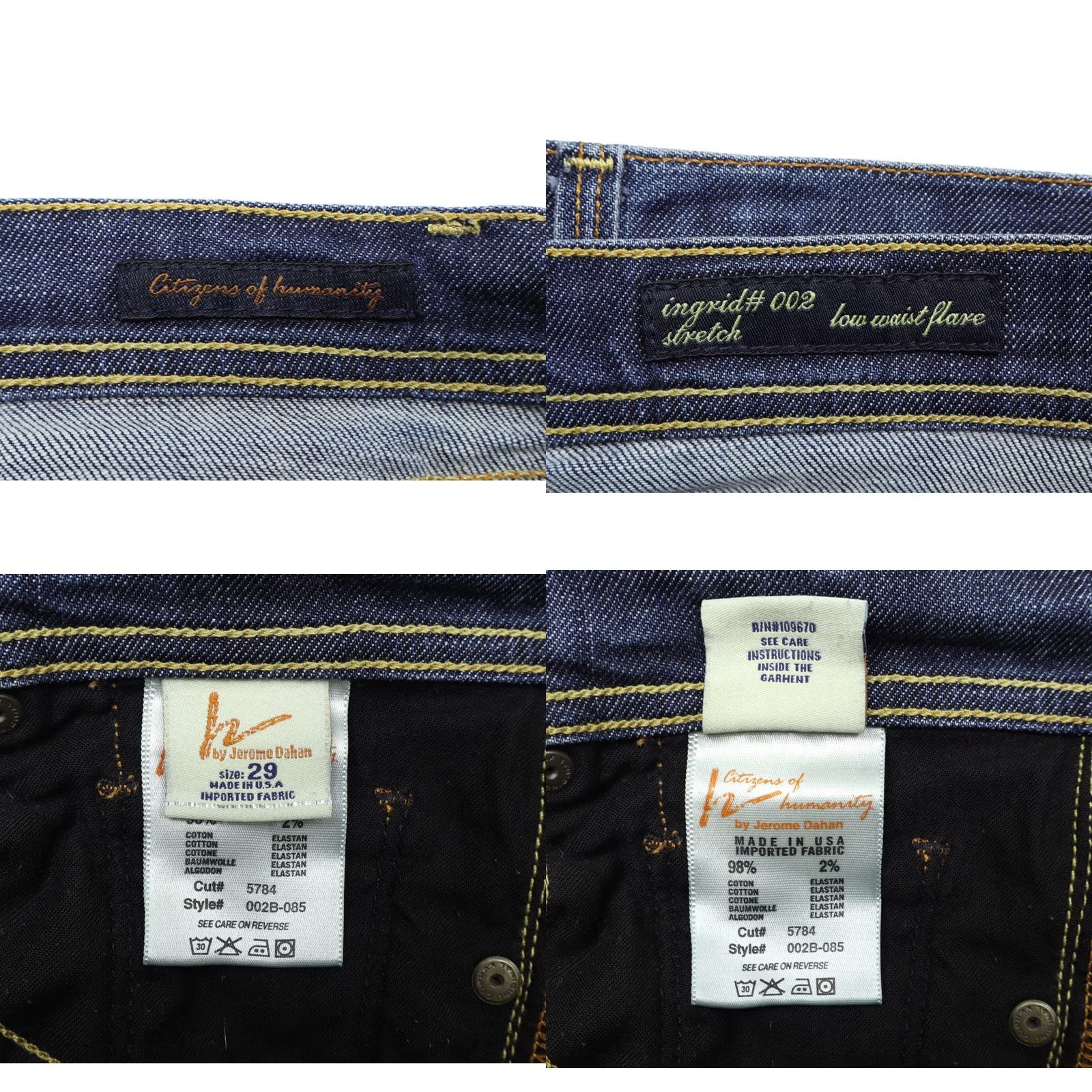 Citizens Of Humanity Citizens of Humanity Jeans Flared 29 Regular Blue Cotton Elastane 5-Pocket Rise 7" Inseam 27.5" Vintage No Women XS-XL? (Oops) Size ONE SIZE - 8 Thumbnail