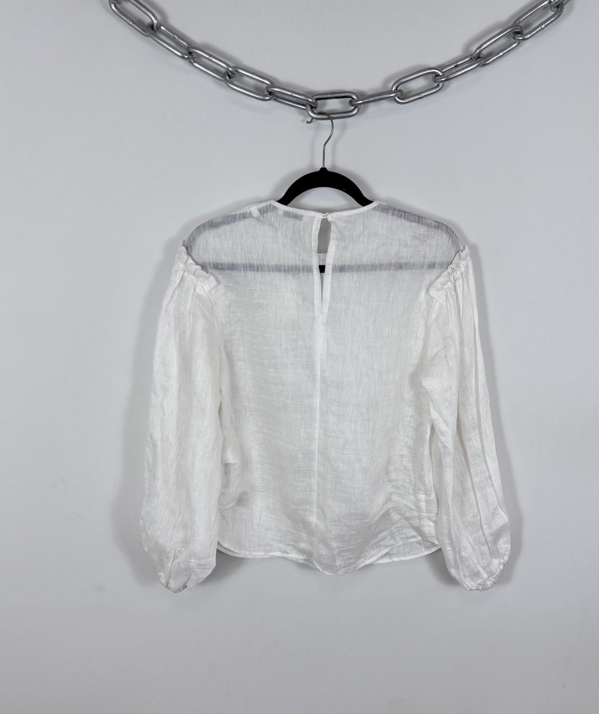 Sandro Sandro NWT Women’s White Babydoll Linen Blend Blouse Top Size S / US 4 / IT 40 - 15 Thumbnail