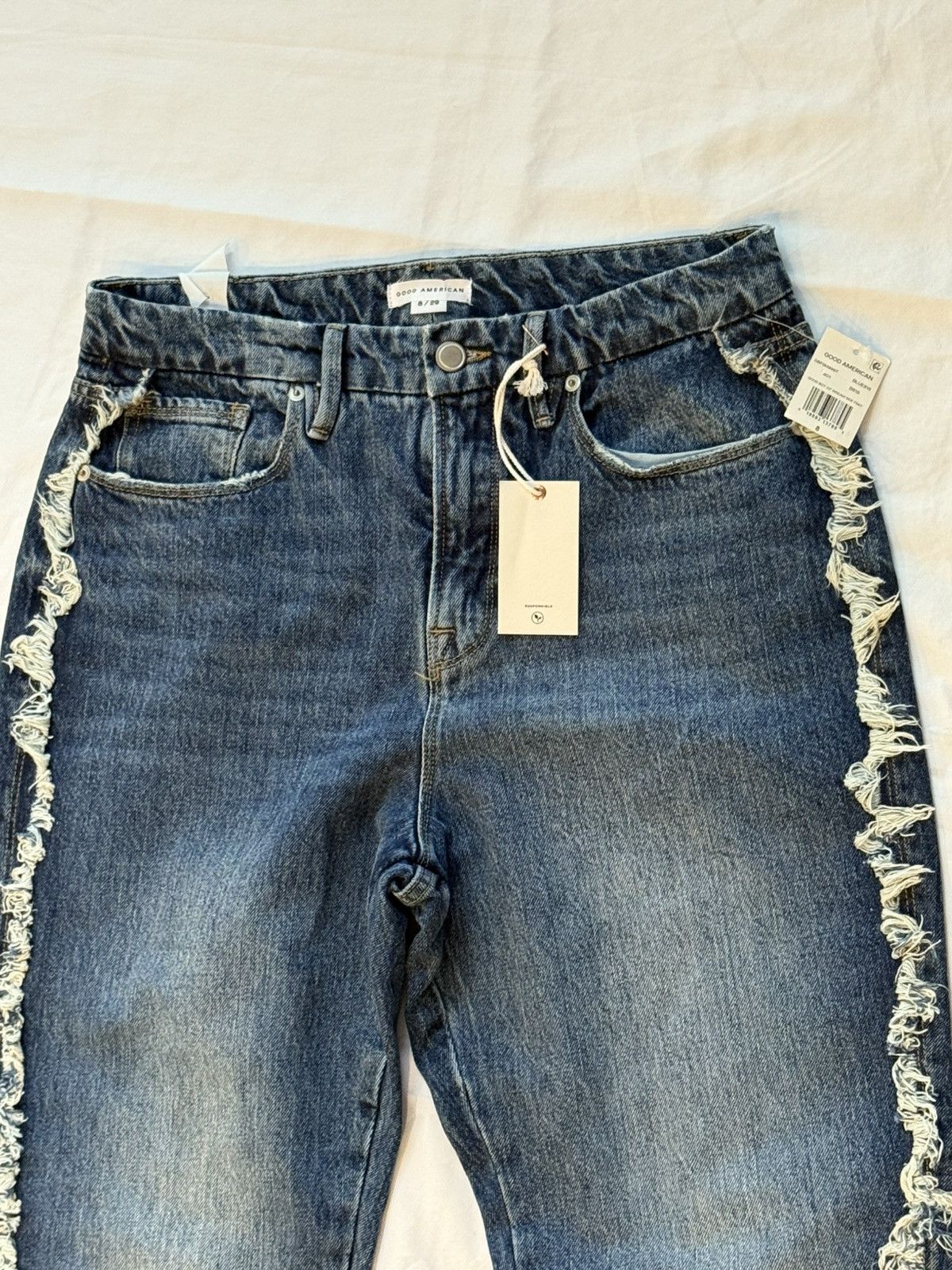 Good American Good Boy Jeans Dark wash, high-rise straight