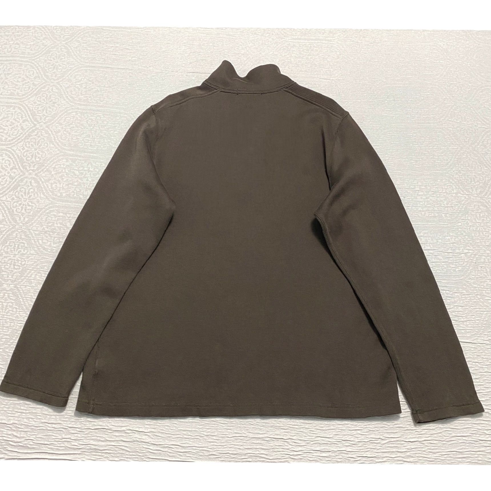 Banana Republic Banana Republic Mens XL Brown 1/4 Zip Mock Neck Long Sleeve Cotton Pullover Size US XL / EU 56 / 4 - 4 Thumbnail