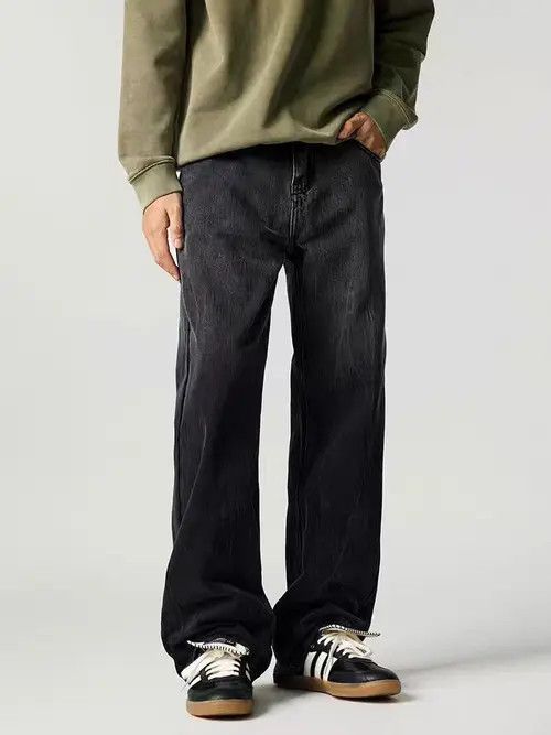 VIBE Vintage Street Washed Faded Loose Casual Black Jeans Size US 36 / EU 52 - 6 Thumbnail
