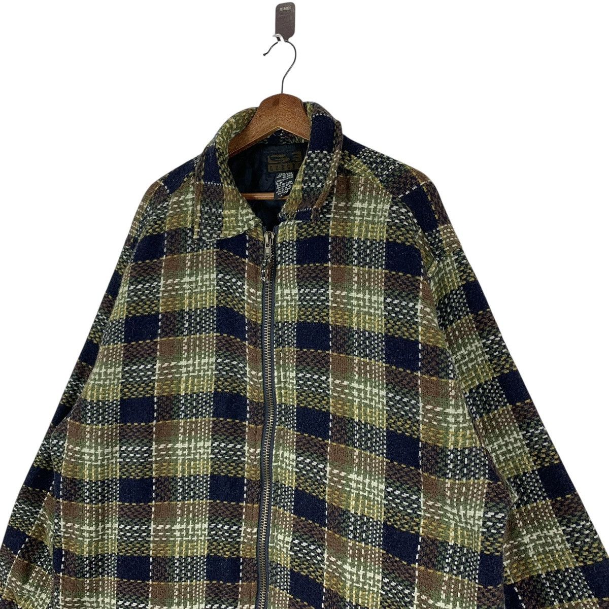 Gotcha Vintage 90s Gotcha plaid full-zip sweater wool jacket Size US L / EU 52-54 / 3 - 3 Thumbnail