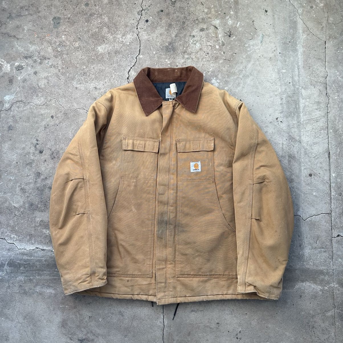 Carhartt Thrashed! VTG 90’s Carhartt Arctic Faded Dirty Work Jacket Size US XXL / EU 58 / 5 - 1 Thumbnail