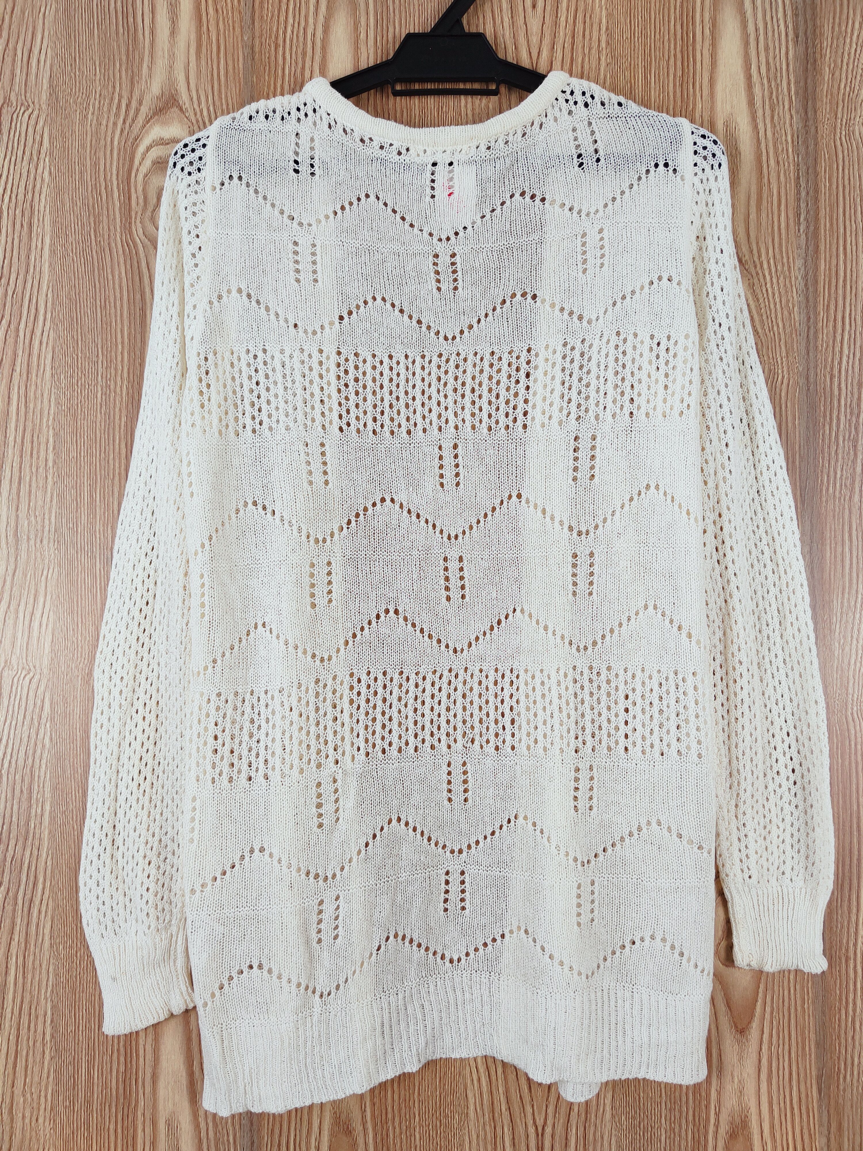 Aran Isles Knitwear × Japanese Brand Naturam Beige Mesh Net Knitwear Cardigan #W481 Size M / US 6-8 / IT 42-44 - 7 Thumbnail