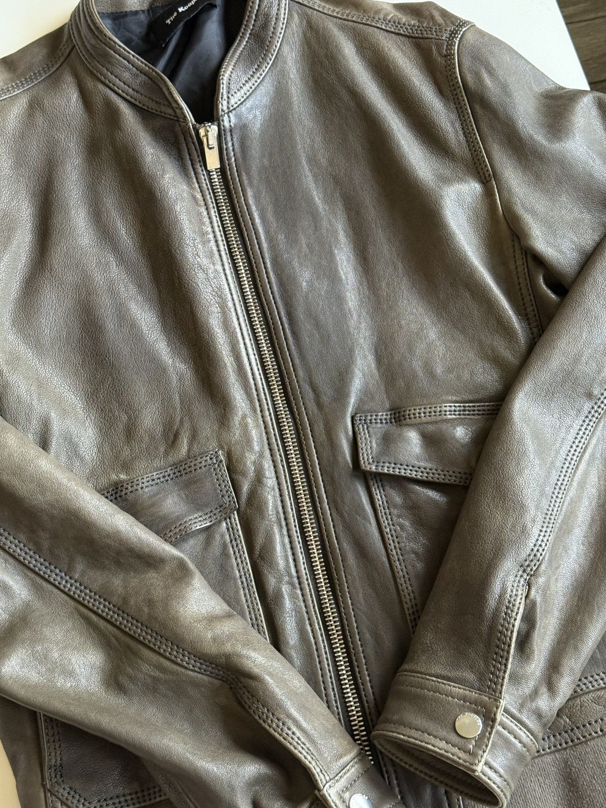 The Kooples Dark Olive Green Kooples Leather Jacket Size US S / EU 44-46 / 1 - 5 Thumbnail