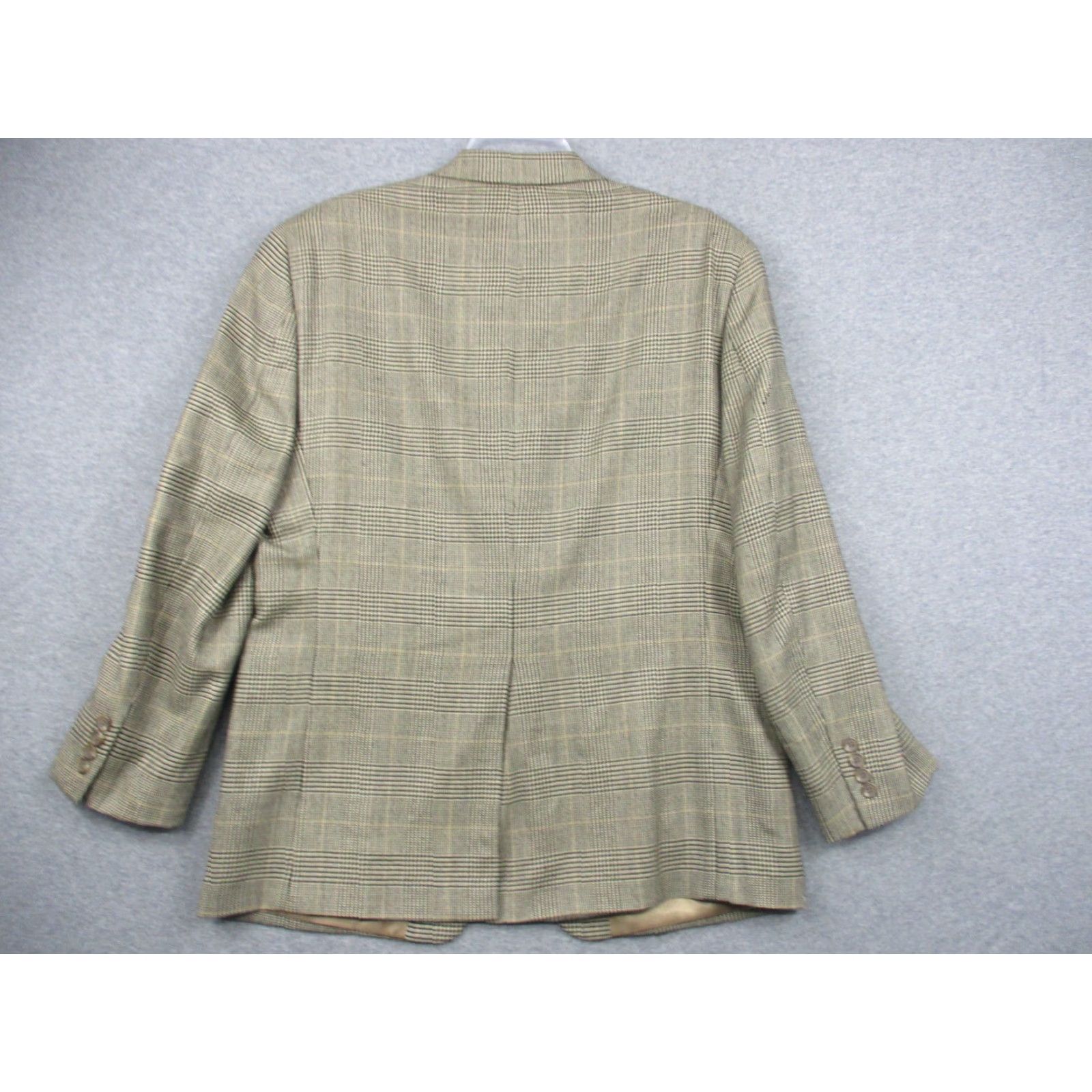 Ralph Lauren VINTAGE Lauren Ralph Lauren Blazer Mens 40 Wool Glen Plaid Houndstooth Jacket Classic Sport Coat Regular Brown Wool Blazer Mens 40 Lauren Ralph Lauren Size 40R - 5 Thumbnail