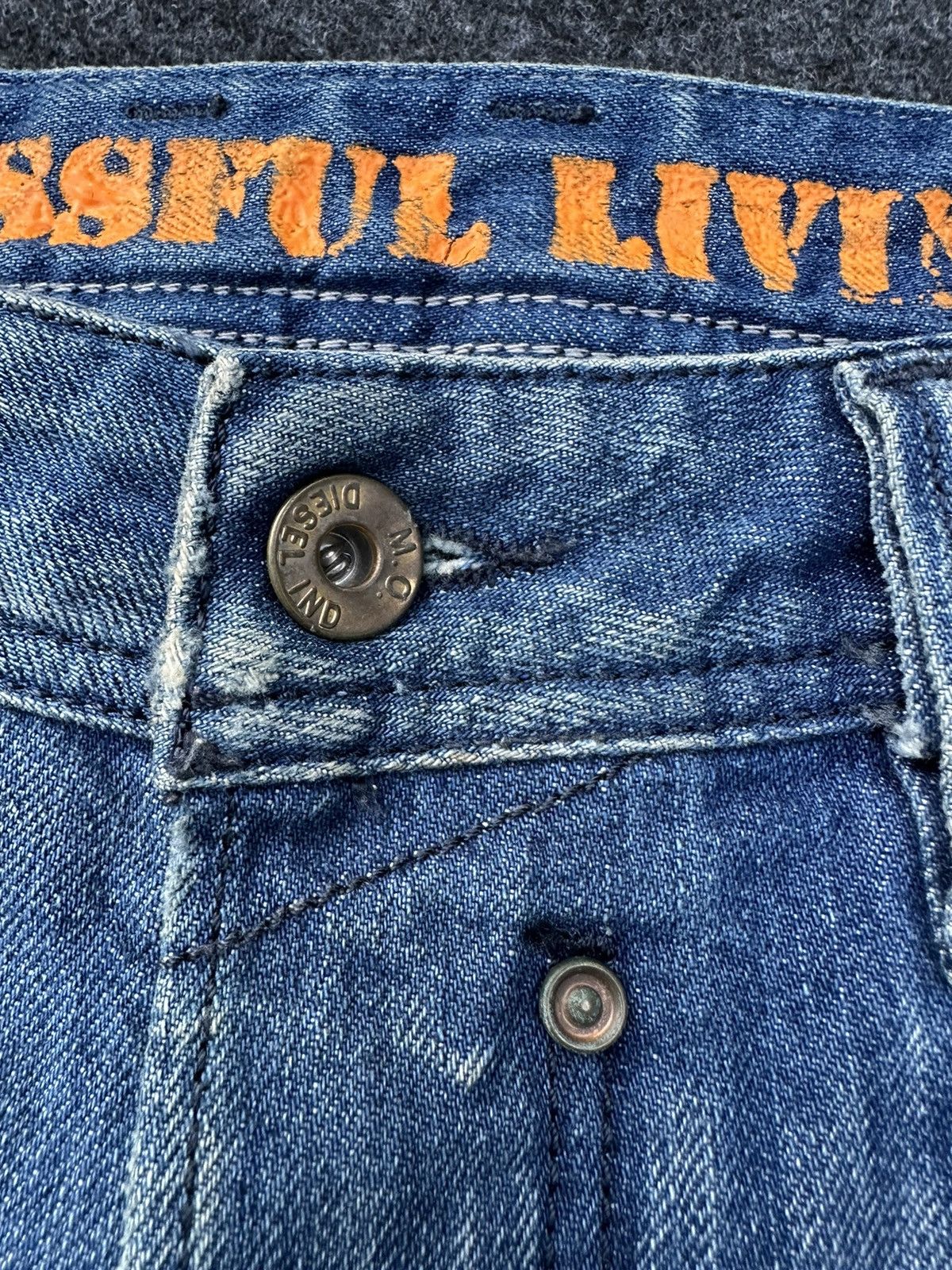 Beauty Beast × Diesel Diesel Safado Faded Washed Distressed Denim D3 Size US 30 / EU 46 - 10 Thumbnail