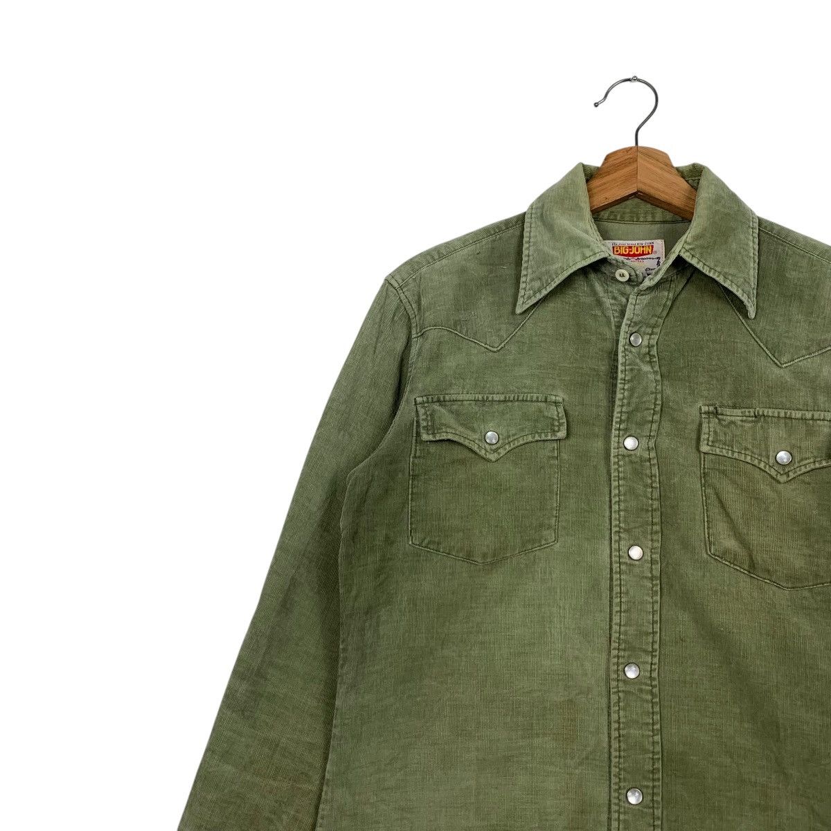 Big John 80’s BIG JOHN Green Corduroy Work Shirt Button Up #2184-C97 Size US M / EU 48-50 / 2 - 6 Thumbnail