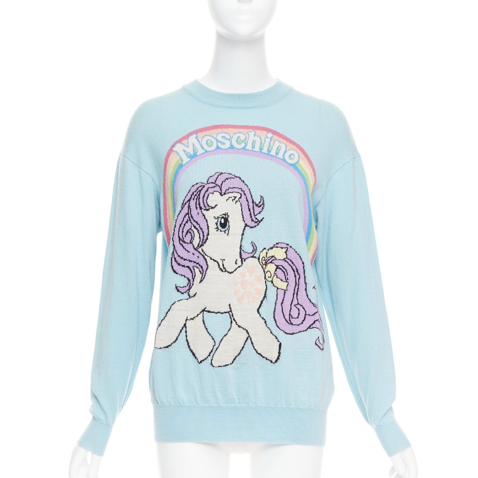 Moschino MOSCHINO Jeremy Scott My Little Pony blue logo rainbow sweater S Size S / US 4 / IT 40 - 1 Thumbnail