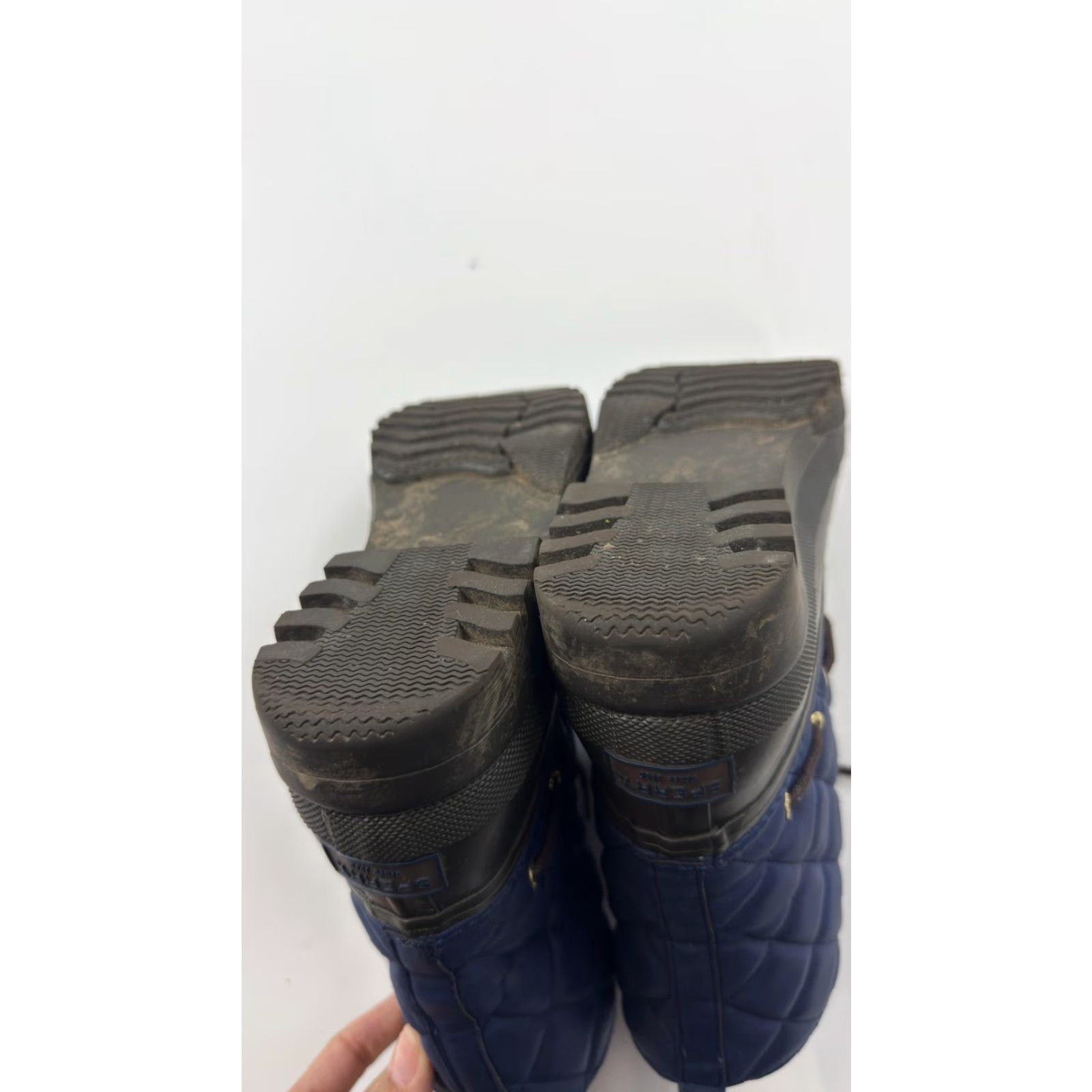 Sperry Sperry Top-Sider Boots Women's 9 Navy Quilted Waterproof Lace Up STS83694 Rain Boot Size US 9 / IT 39 - 8 Thumbnail