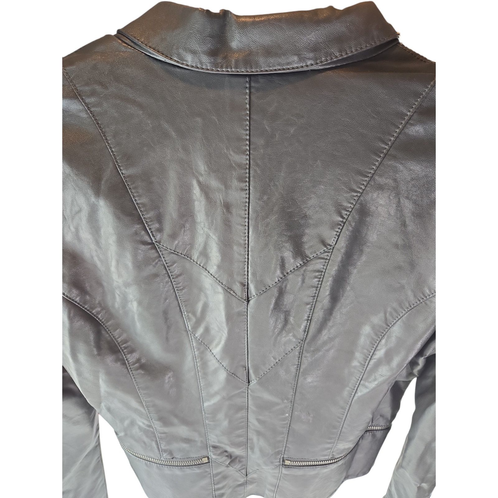 BLANKNYC BlankNYC | Grey, Faux Leather, Moto Jacket | Size Medium Size M / US 6-8 / IT 42-44 - 3 Thumbnail