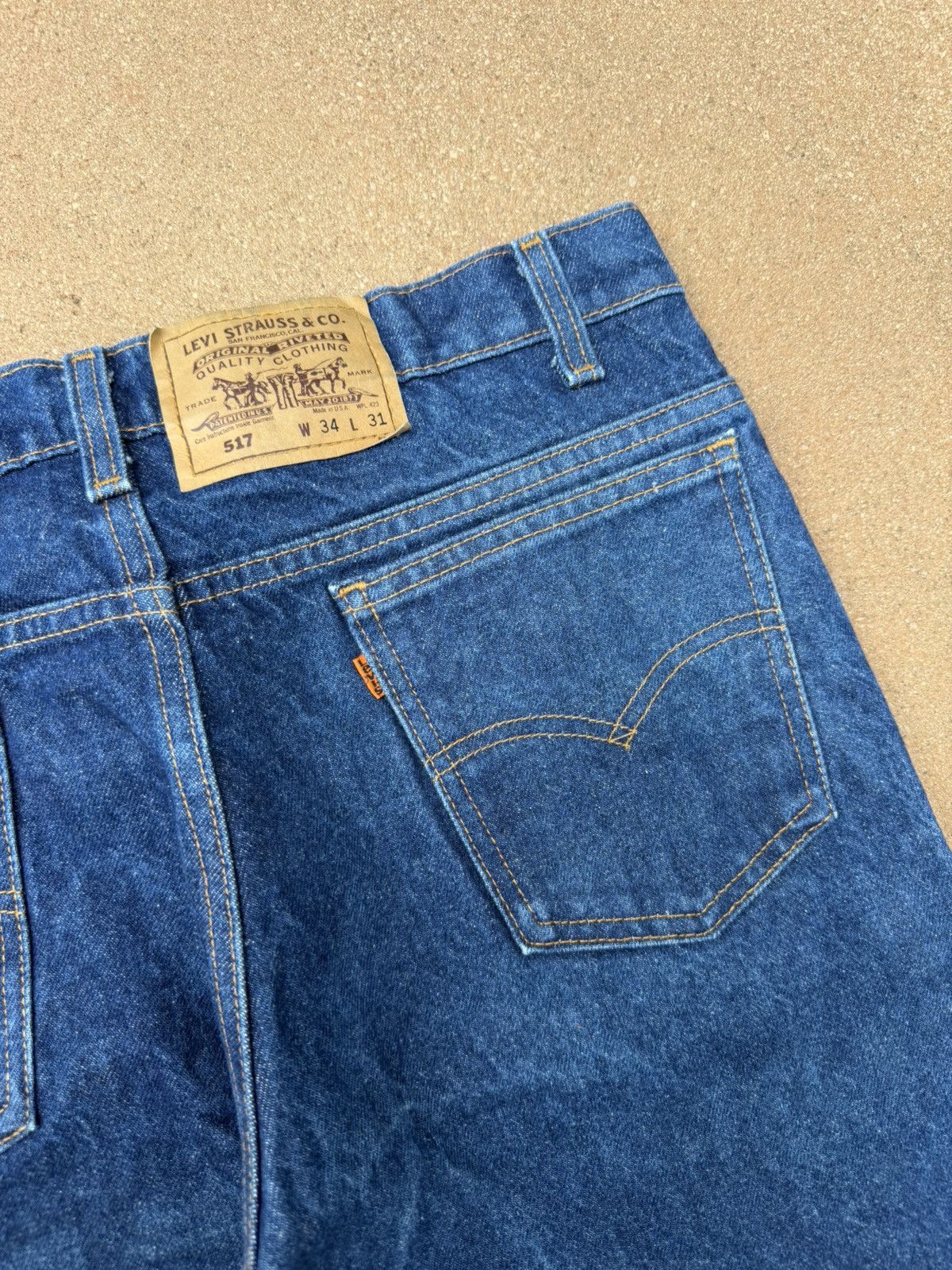 Levi's Vintage 90’s Levi’s 517 Orange Tab Bootcut Flare Jeans 33x31 Size US 33 - 8 Thumbnail