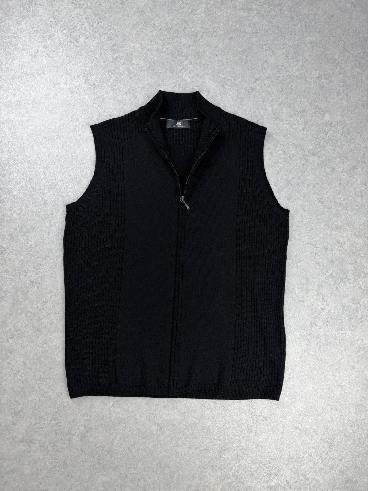 Other Montechiaro Merino Wool Zip Knit Vest Black Size 48 Size US M / EU 48-50 / 2 - 1 Thumbnail