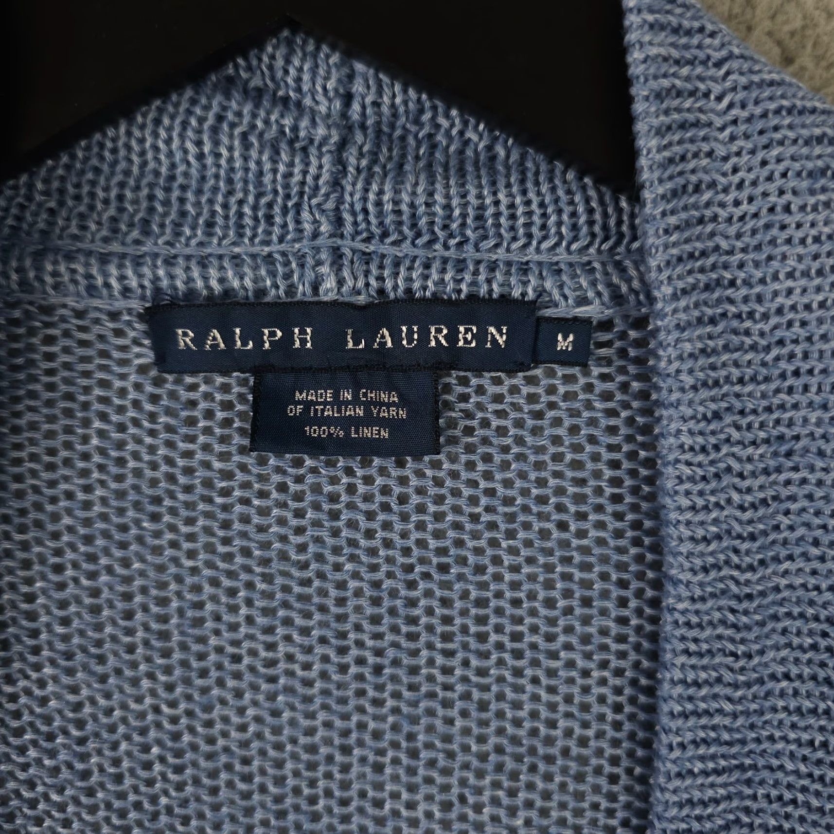 Ralph Lauren Ralph Lauren Sweater Womens Medium Blue Linen Open Front Adjustable Hem Size M / US 6-8 / IT 42-44 - 3 Thumbnail