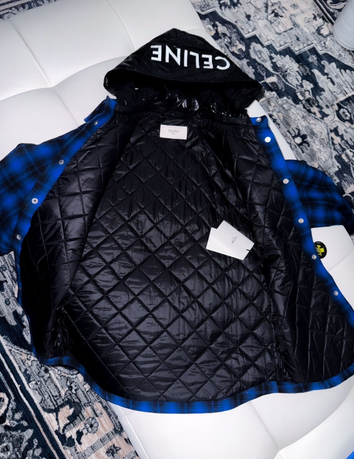 Celine Celine logo hoodies flannel jacket Size US S / EU 44-46 / 1 - 3 Thumbnail