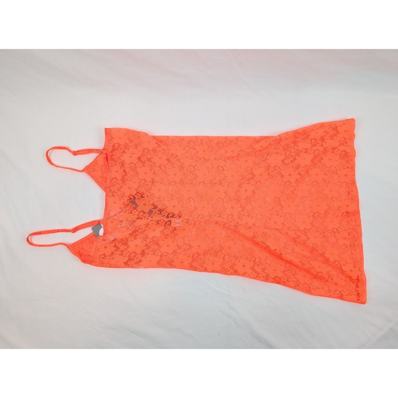 Balenciaga o1rshd1 Stretch Lace Short Dress in Fluo Orange Size L / US 10 / IT 46 - 11 Thumbnail